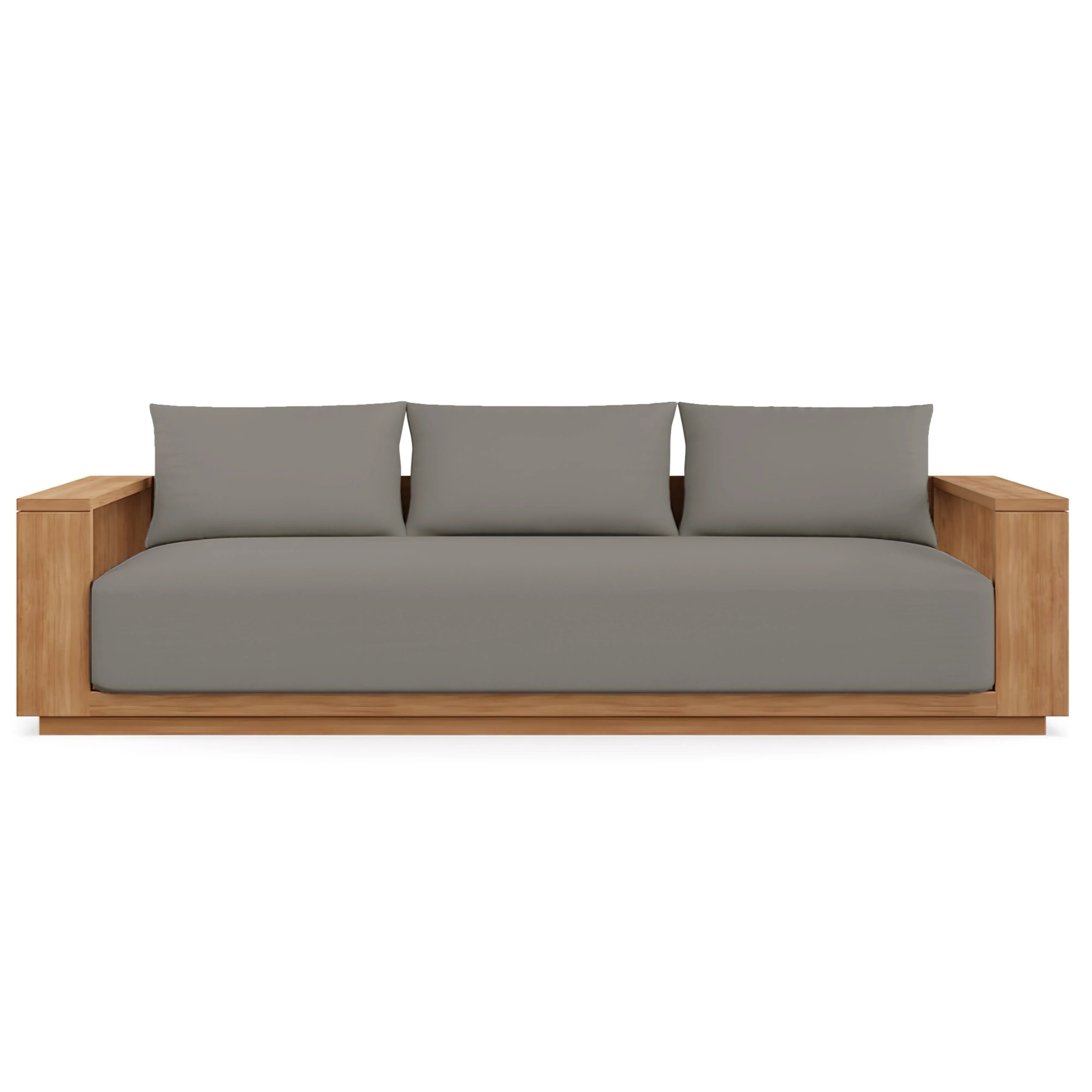 Beja Luxe Sofa#Finish_Natural Sanded#Fabric_Canvas Charcoal