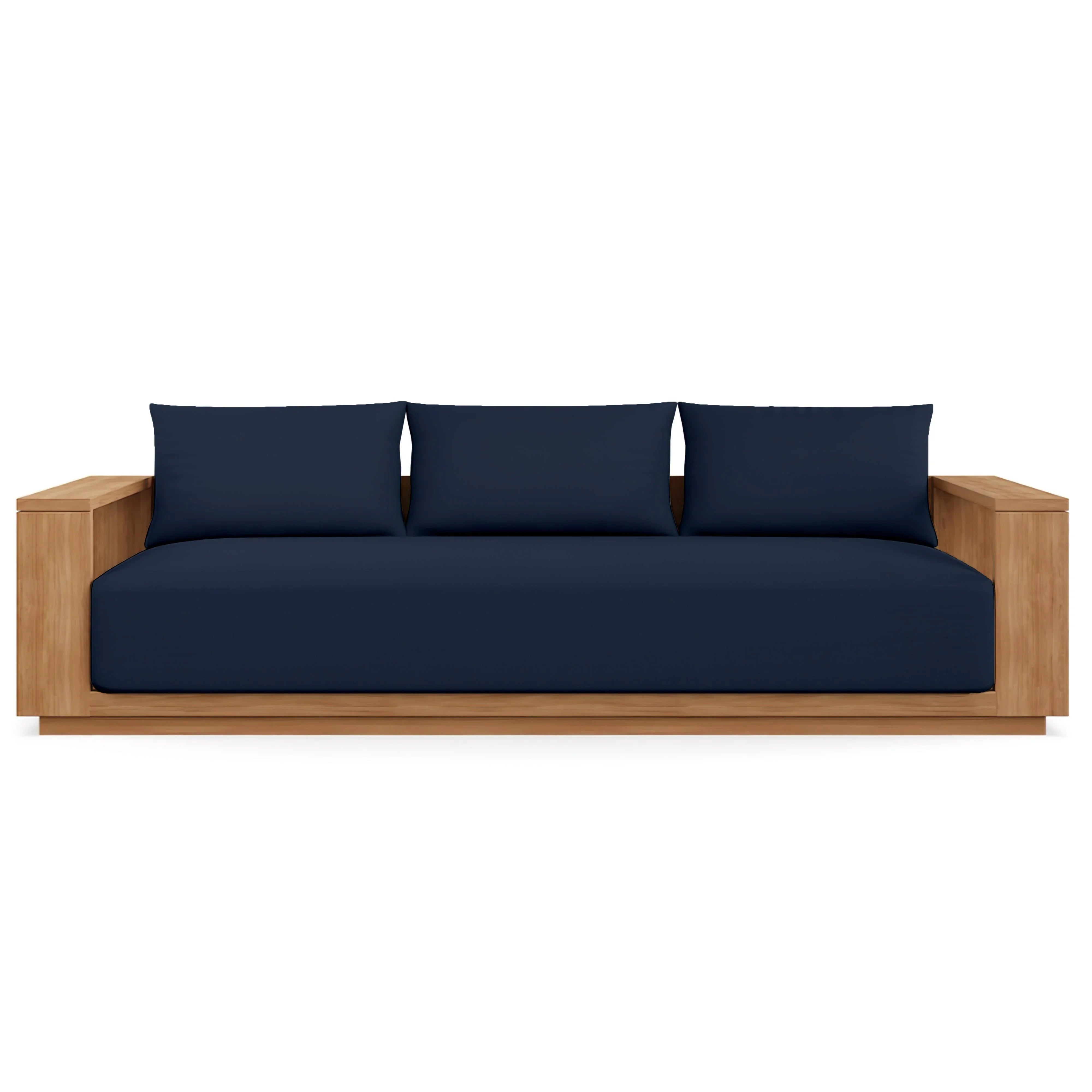 Beja Luxe Sofa#Finish_Natural Sanded#Fabric_Spectrum Indigo
