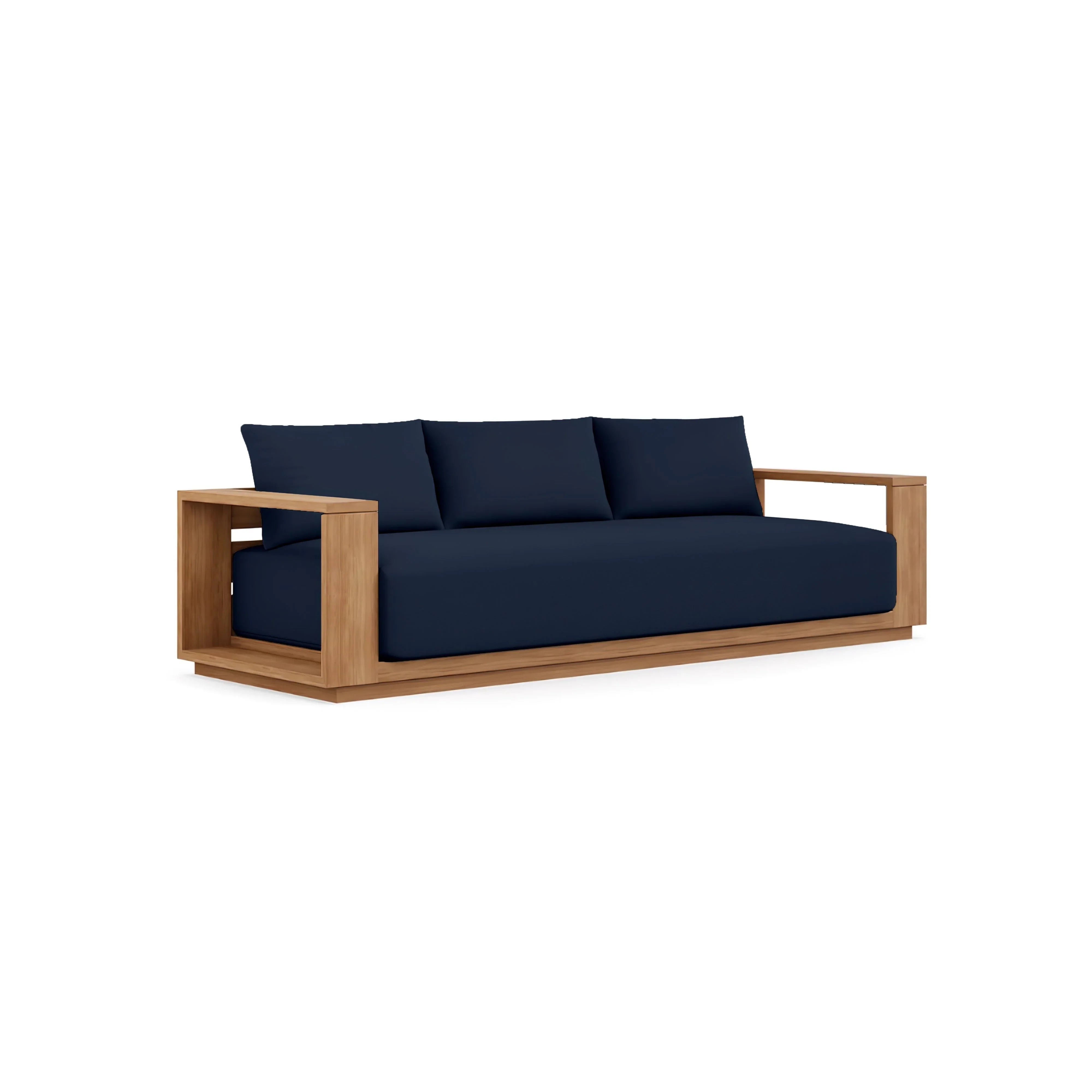 Beja Luxe Sofa#Finish_Natural Sanded#Fabric_Spectrum Indigo