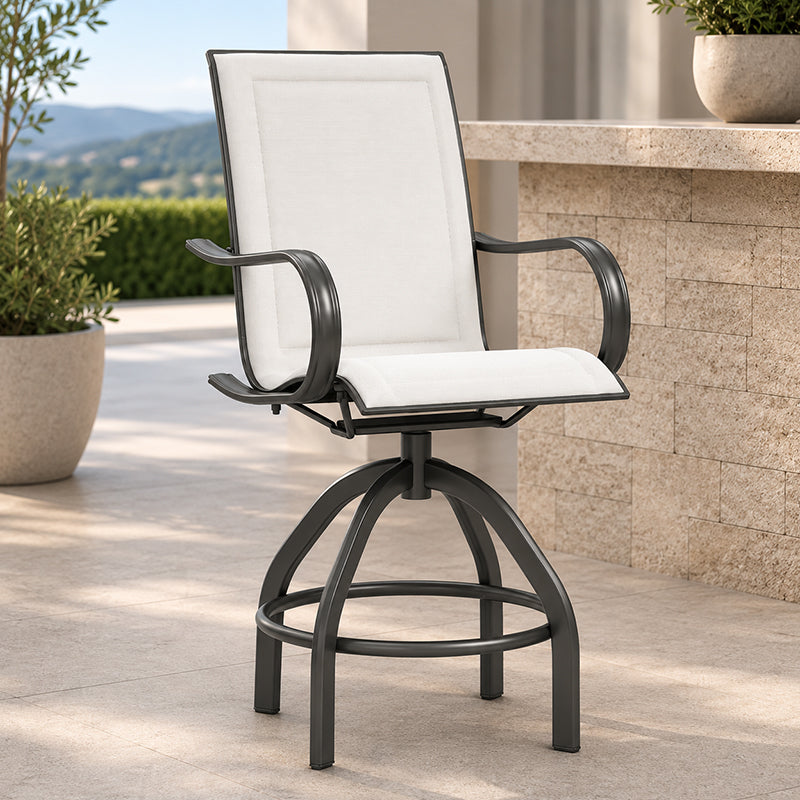 Holly Hill Padded Sling Swivel Bar Stool 2A490 by Homecrest