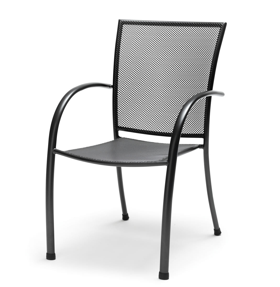 Pilano Wrought Iron Stackable Arm Chair - Set Of 6