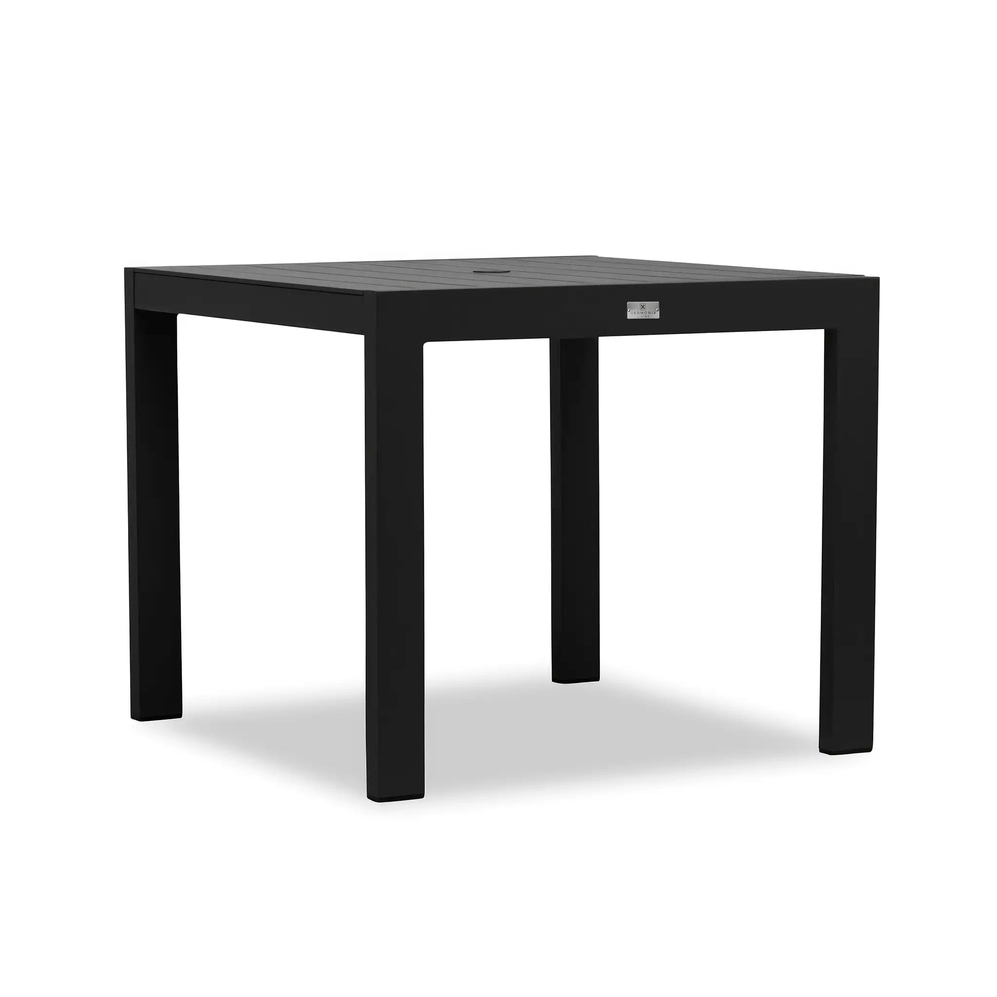 Classic Aluminum 4-Seat Dining Table#Finish_Black