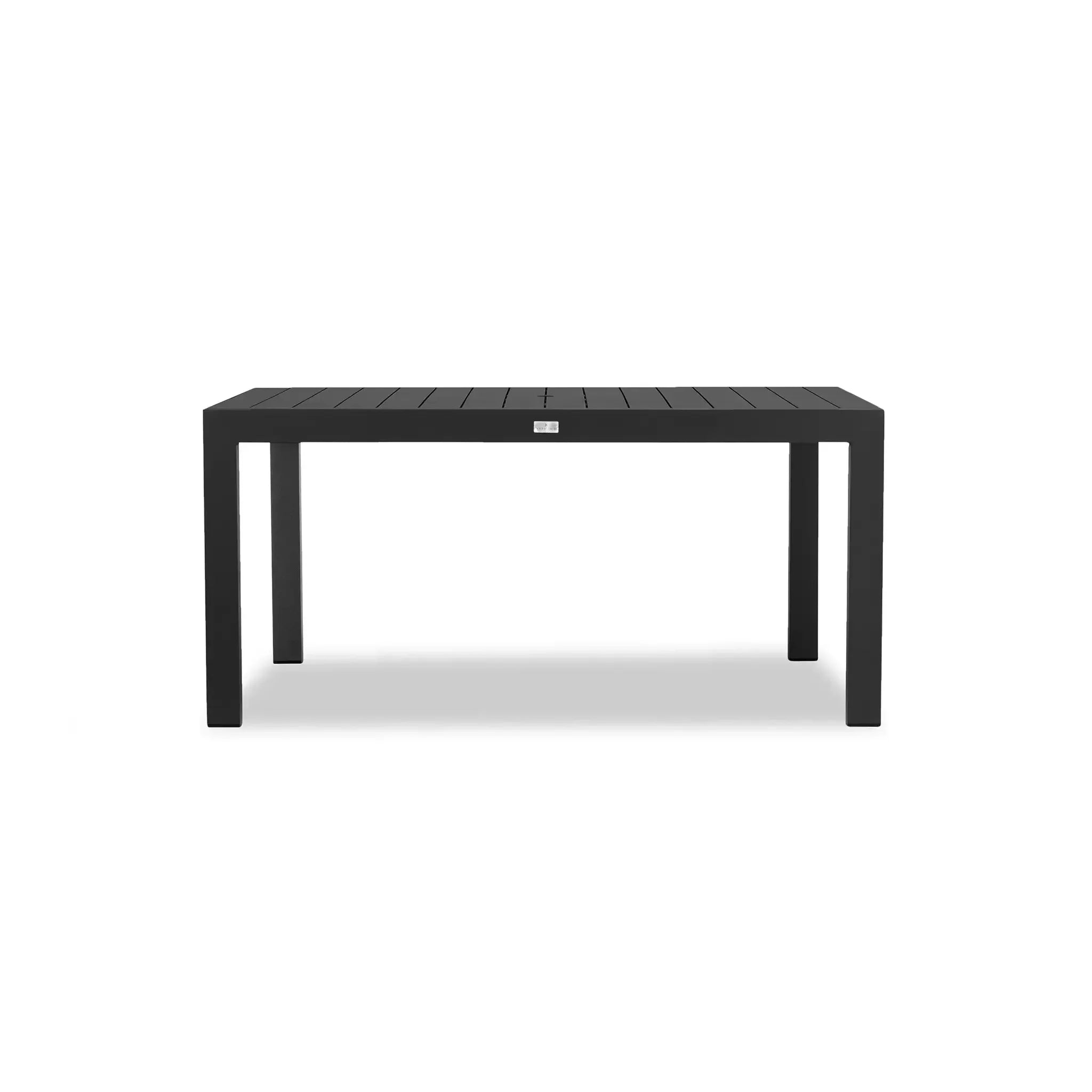 Classic Aluminum 6-Seat Aluminum Rectangular Dining Table#Finish_Black