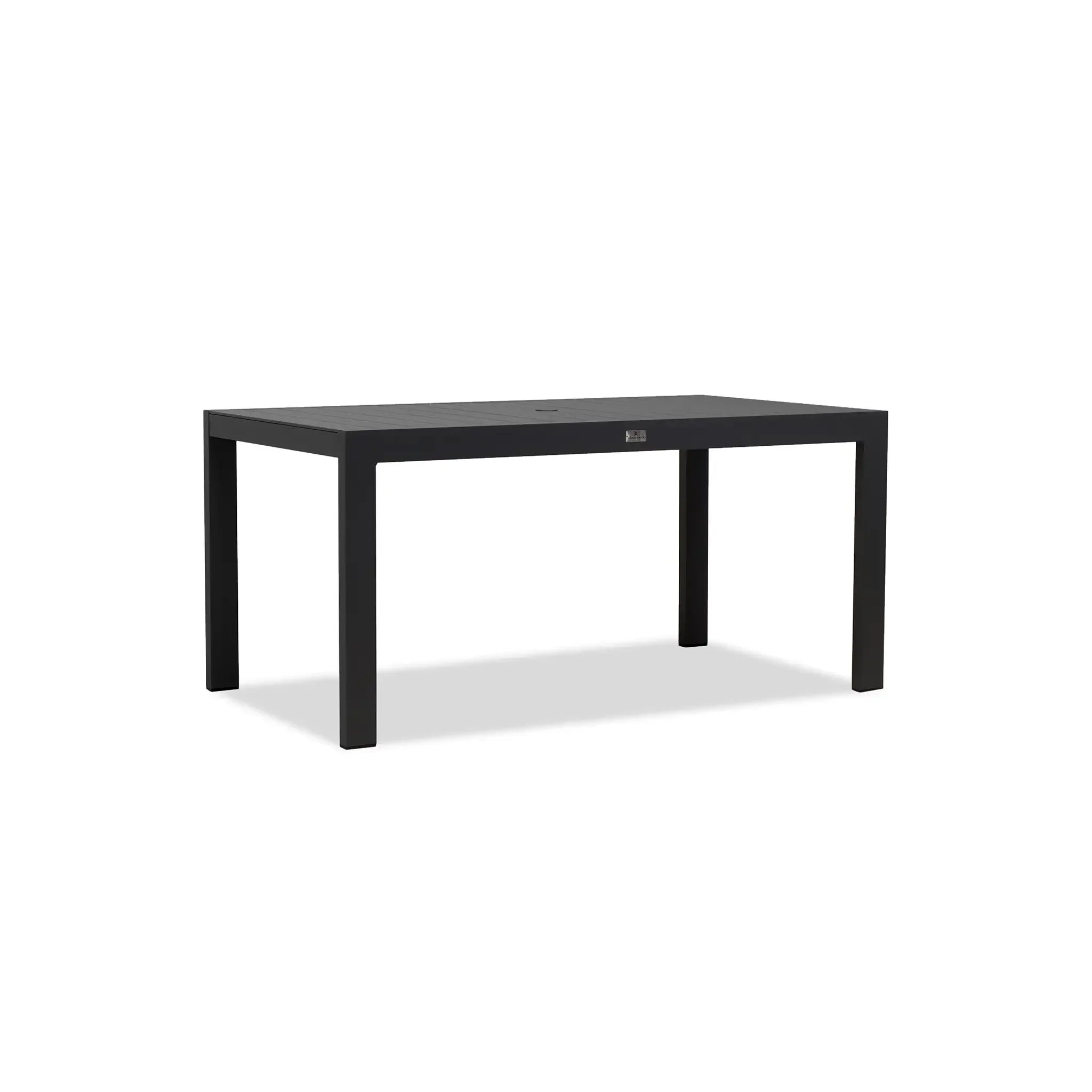 Classic Aluminum 6-Seat Aluminum Rectangular Dining Table#Finish_Black