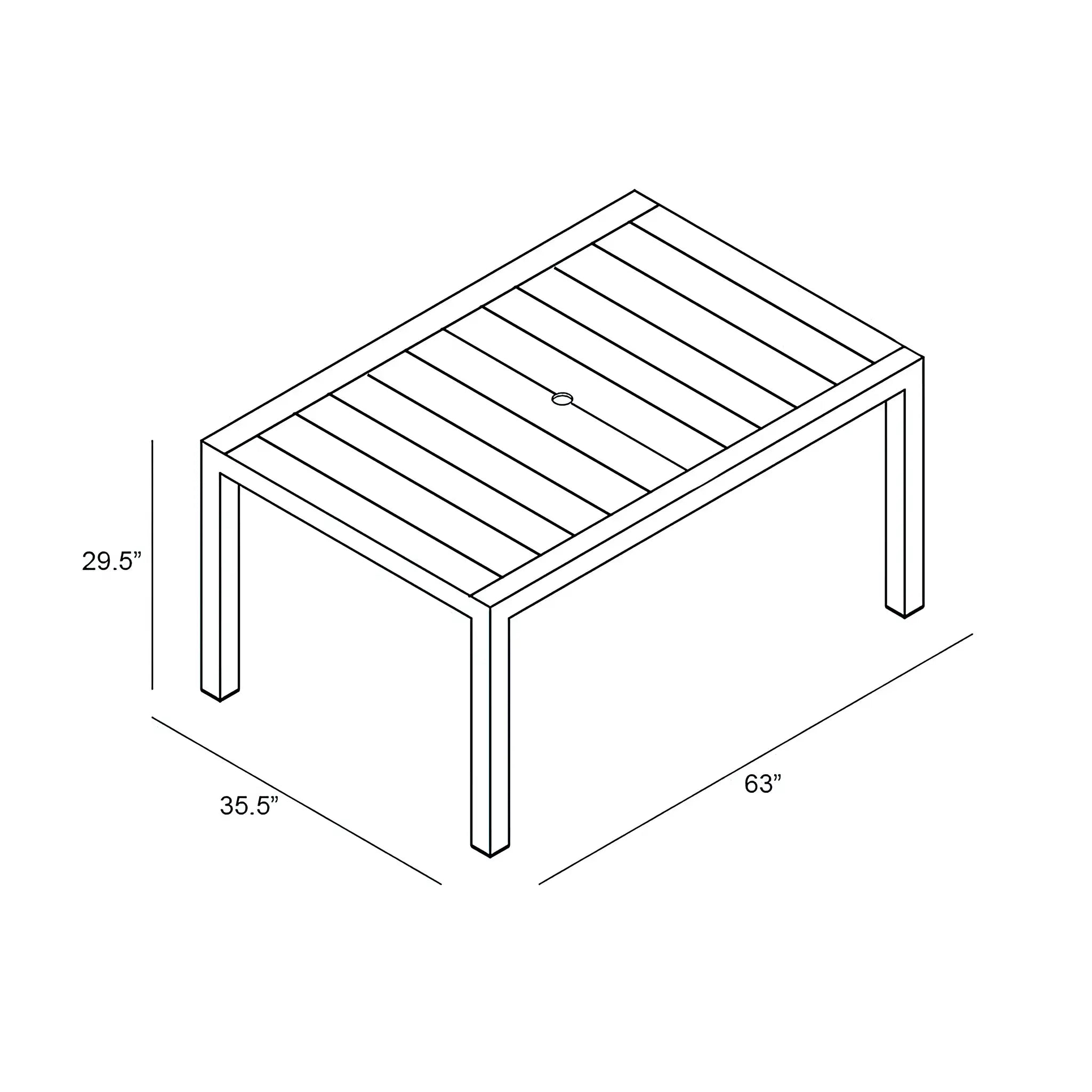 Harmonia Living Classic Aluminum 6-Seat Aluminum Rectangular Dining Table - Black 5