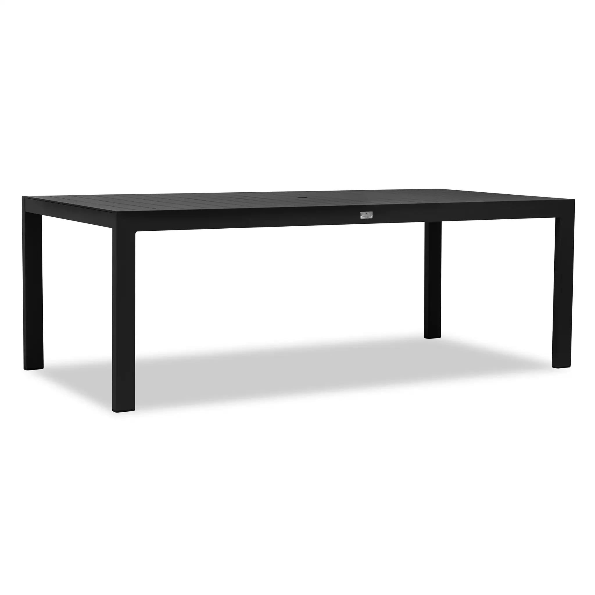 Classic Aluminum 8-Seat Rectangular Dining Table#Finish_Black