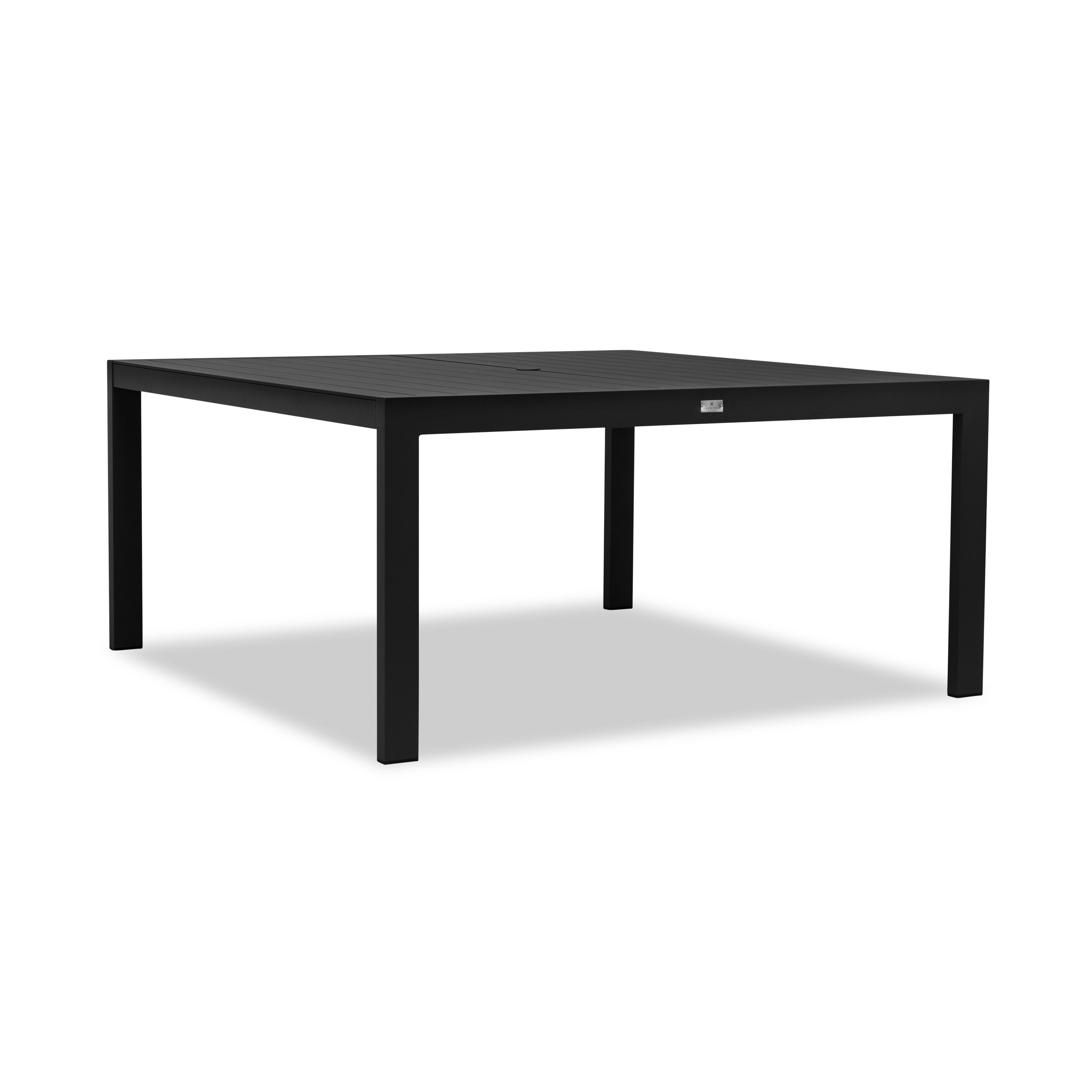 Classic Aluminum 8-Seat Square Dining Table#Finish_Black