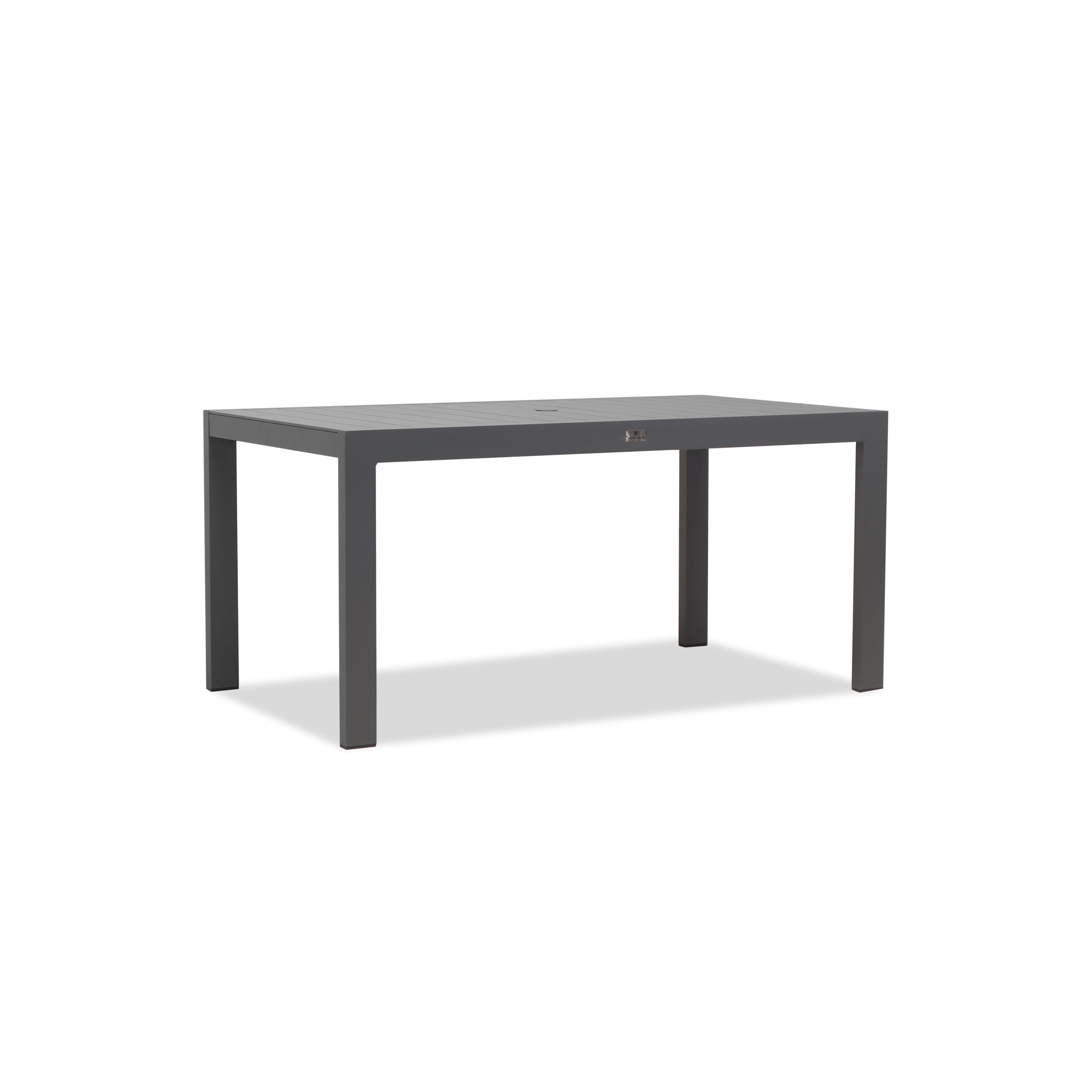 Classic Aluminum 6-Seat Aluminum Rectangular Dining Table#Finish_Slate