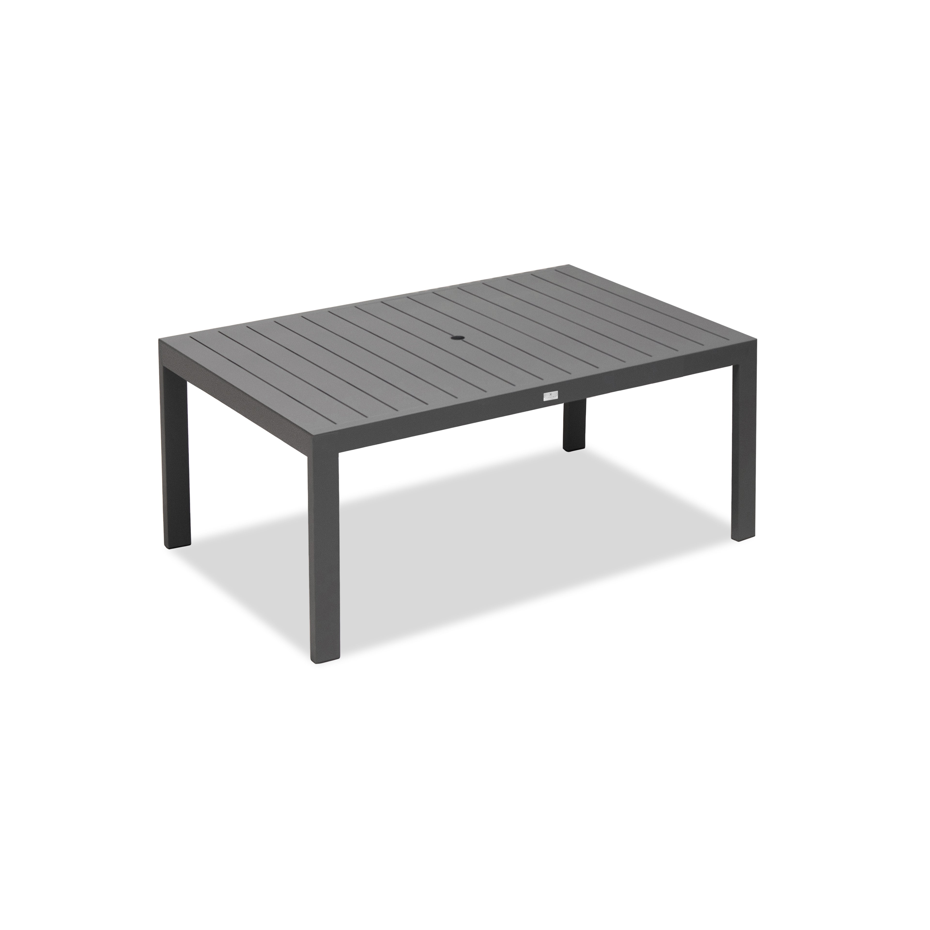 Classic Aluminum 6-Seat Aluminum Rectangular Dining Table#Finish_Slate