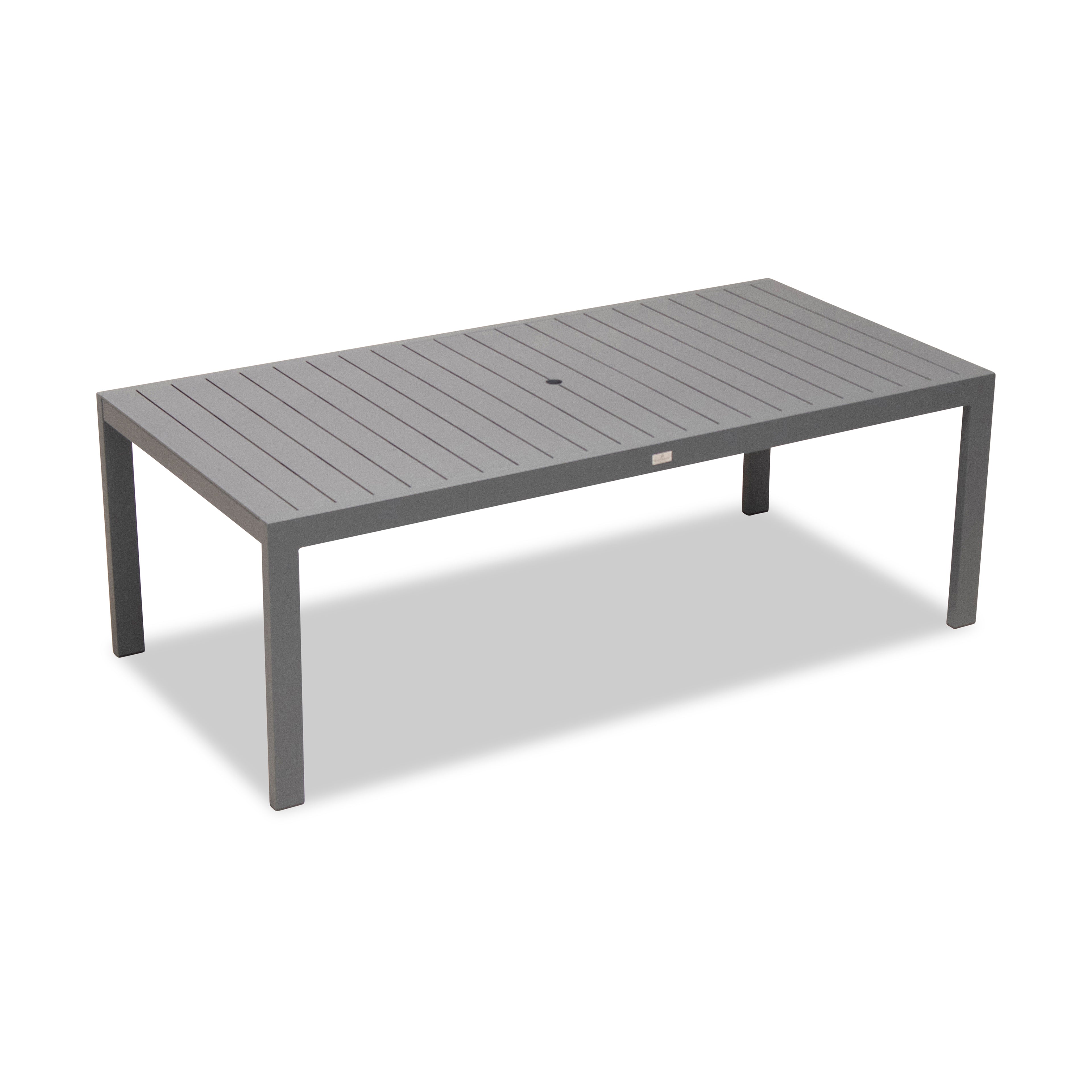 Classic Aluminum 8-Seat Rectangular Dining Table#Finish_Slate