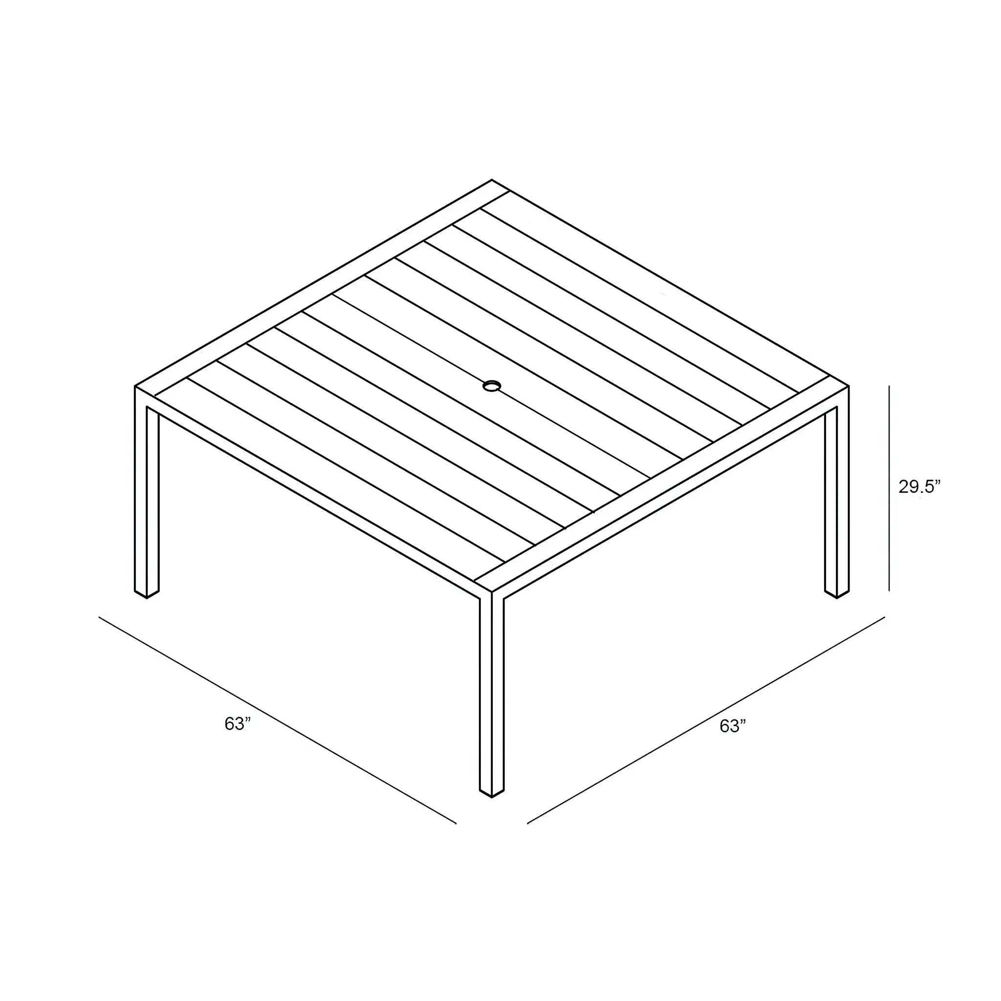 Harmonia Living Classic Aluminum 8-Seat Aluminum Square Dining Table - Slate 4