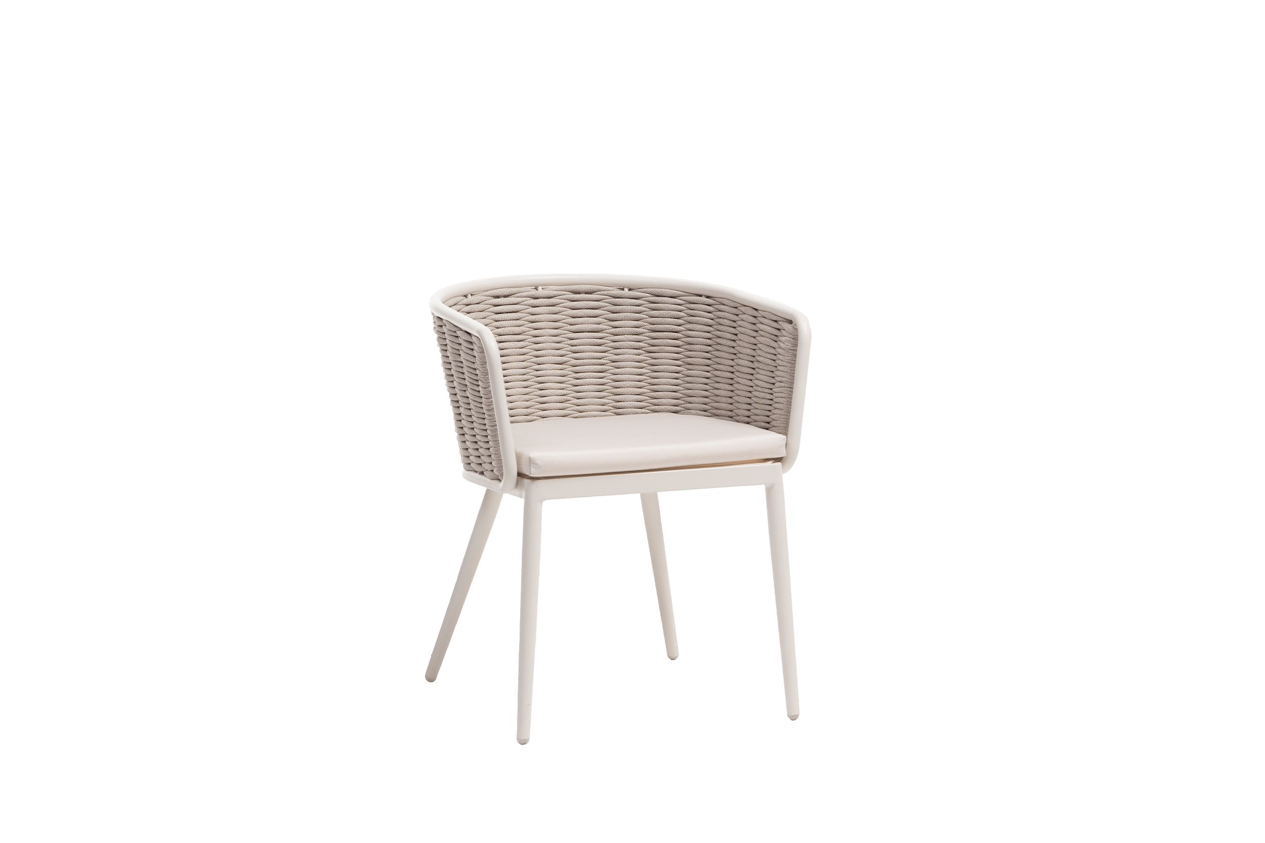 Diva Cushioned Dining Arm Chair - Beige/Snow