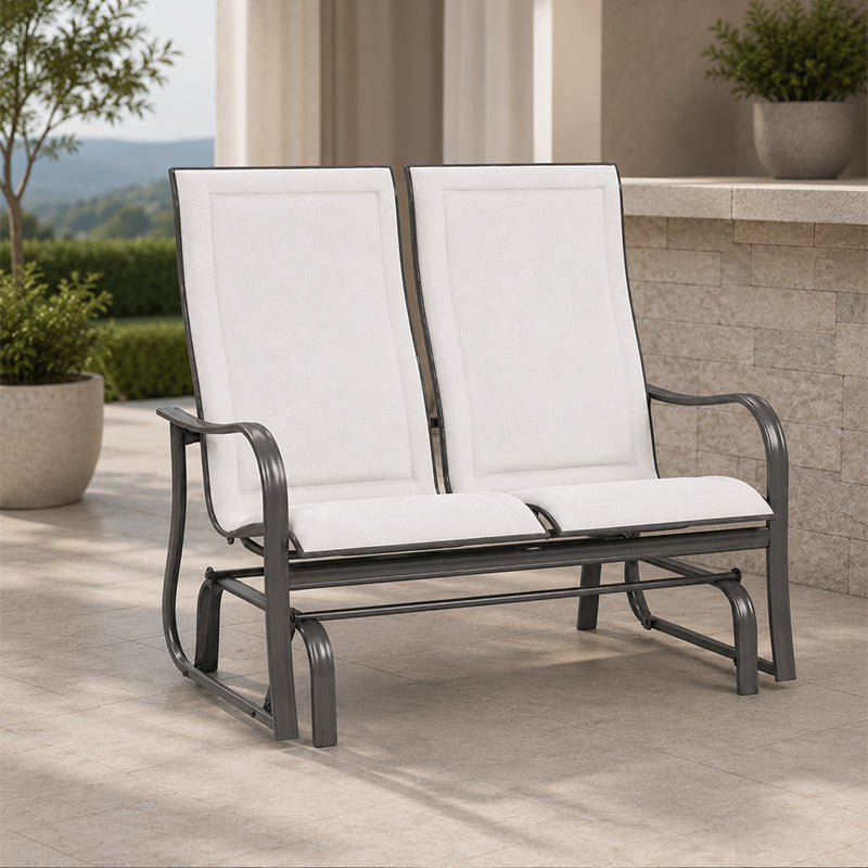Holly Hill Padded Sling High Back Loveseat Glider 2A459 by Homecrest