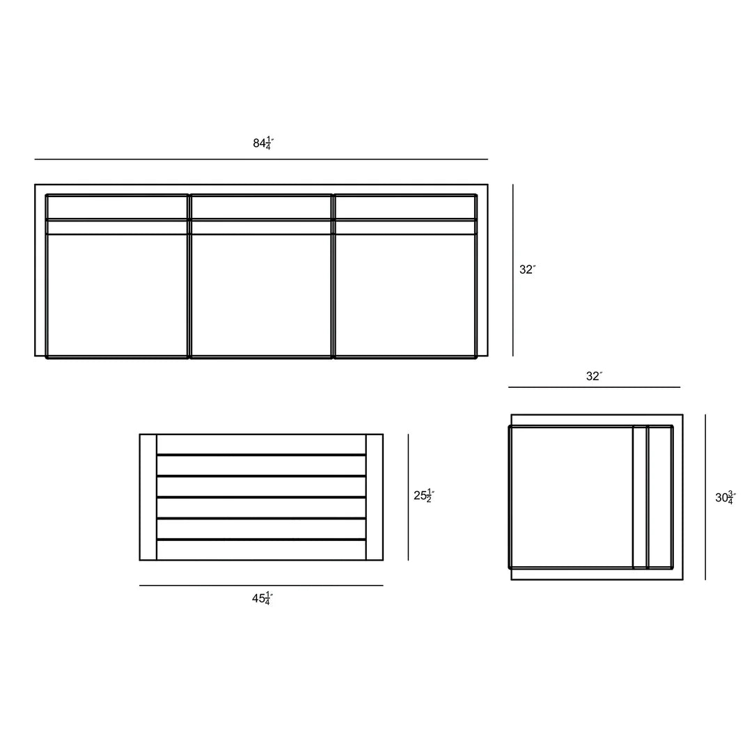 Avion 3 Piece Sofa Set