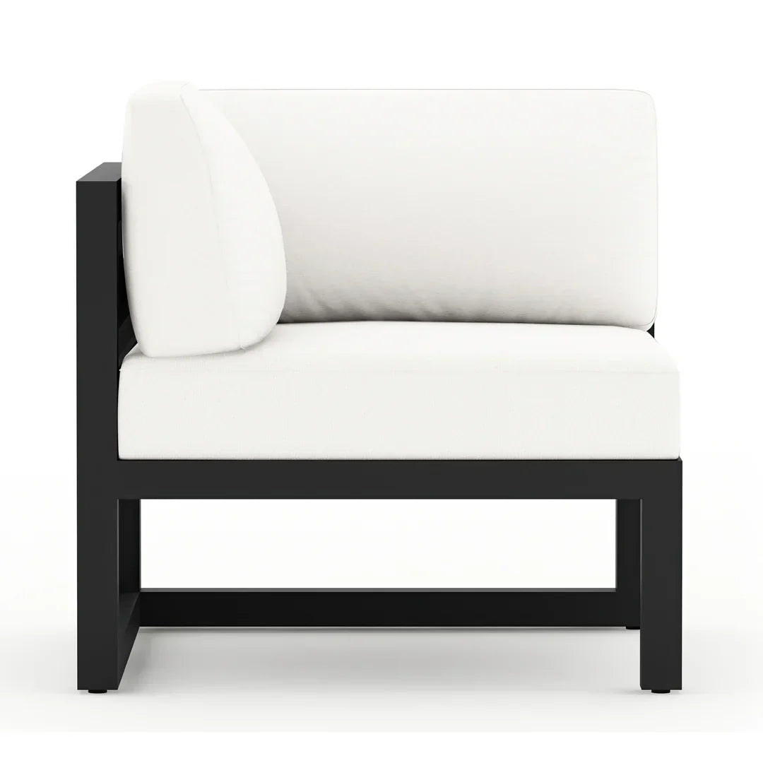 Avion 4 Piece Aluminum Sectional Set#Finish_Black#Fabric_Canvas Natural