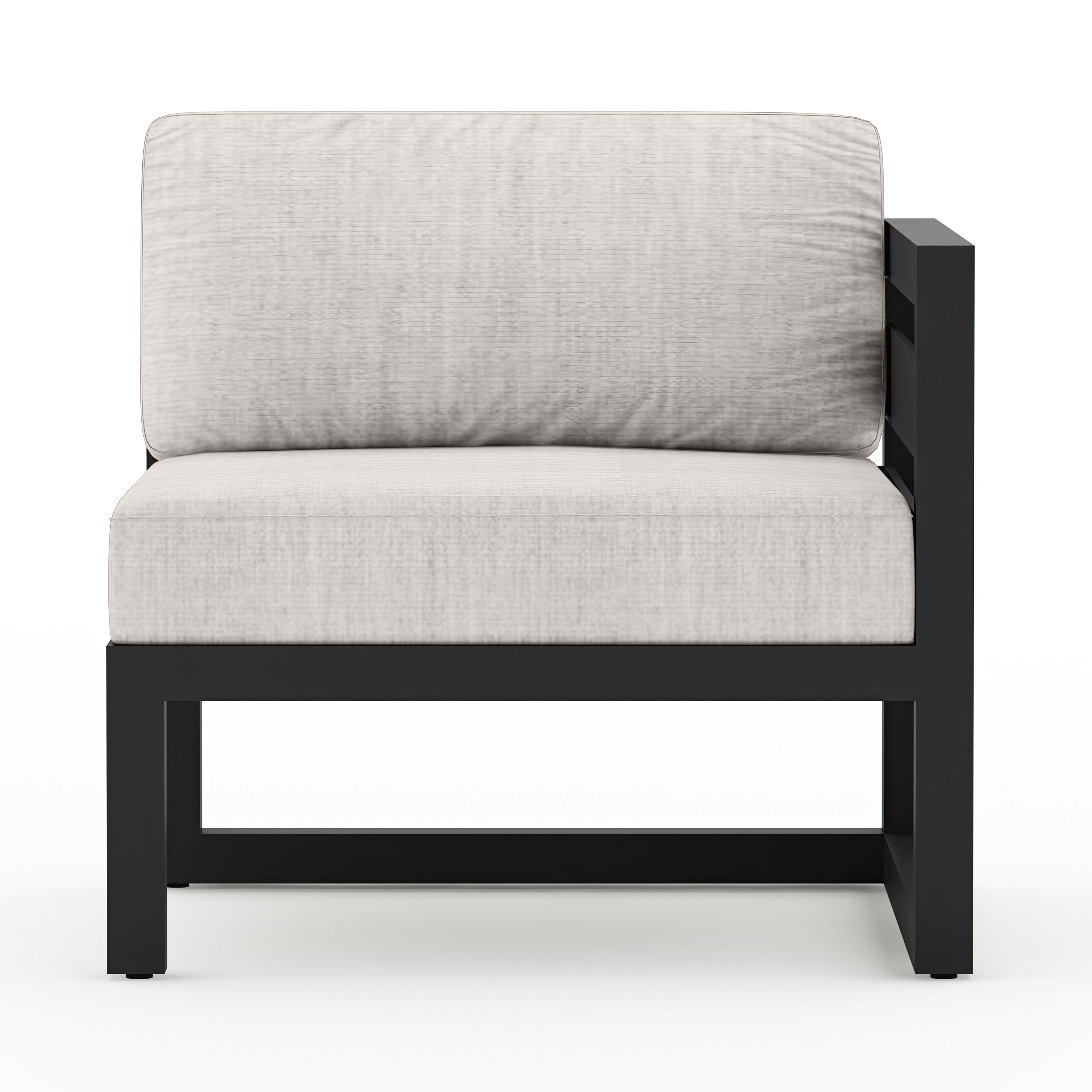 Avion 4 Piece Aluminum Sectional Set#Finish_Black#Fabric_Cast Silver