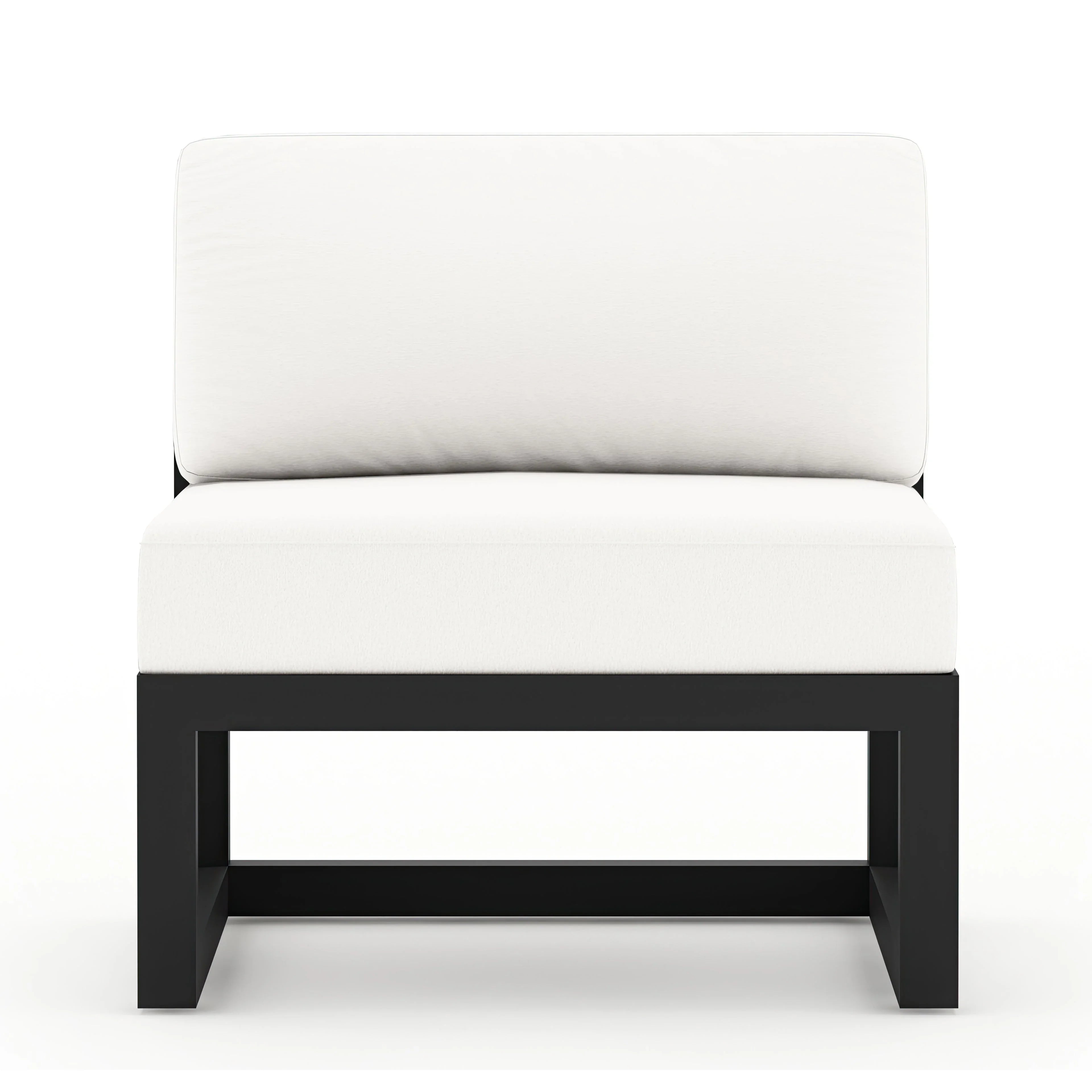 Avion 5 Piece Aluminum Sectional Set#Finish_Black#Fabric_Canvas Natural
