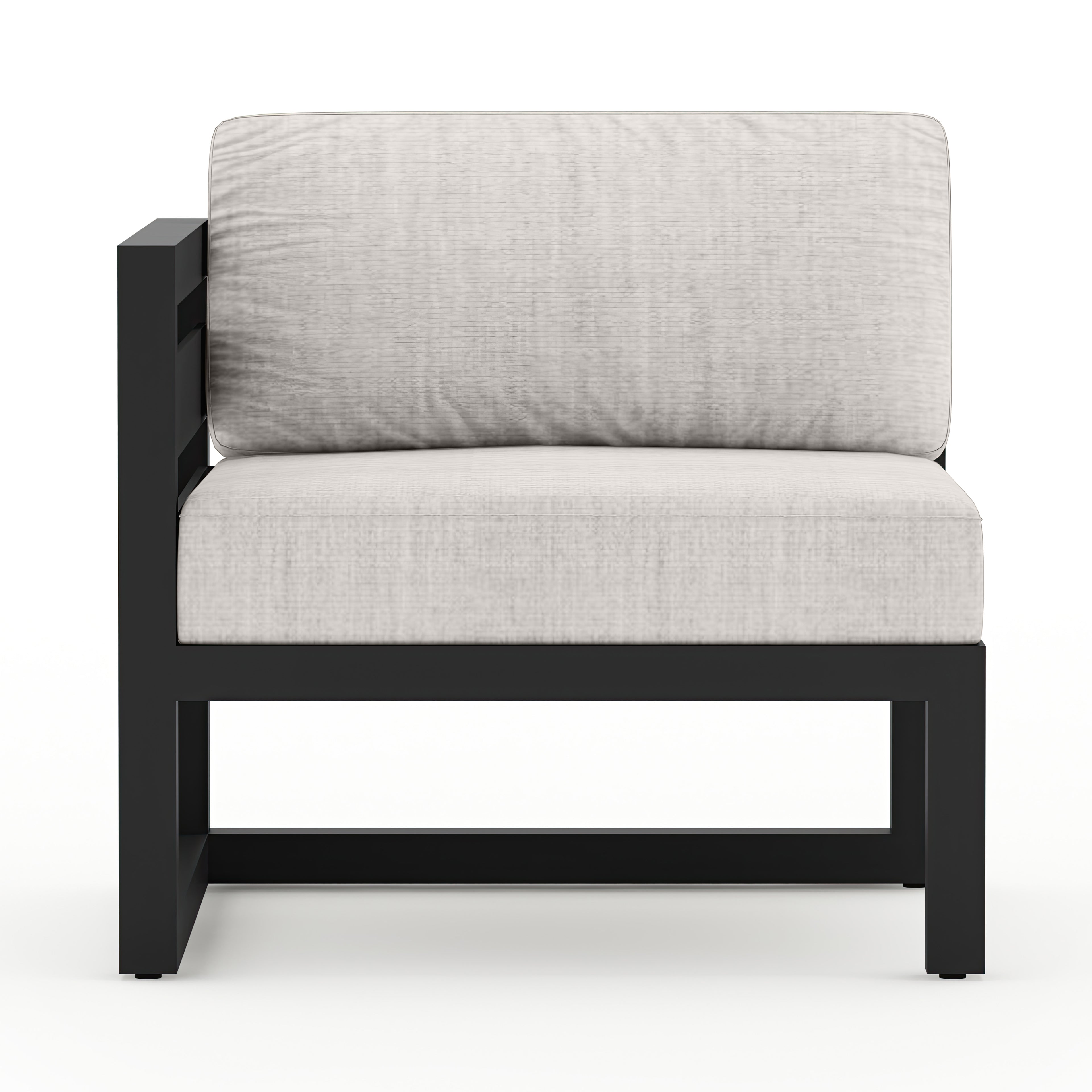 Avion 5 Piece Aluminum Sectional Set#Finish_Black#Fabric_Cast Silver