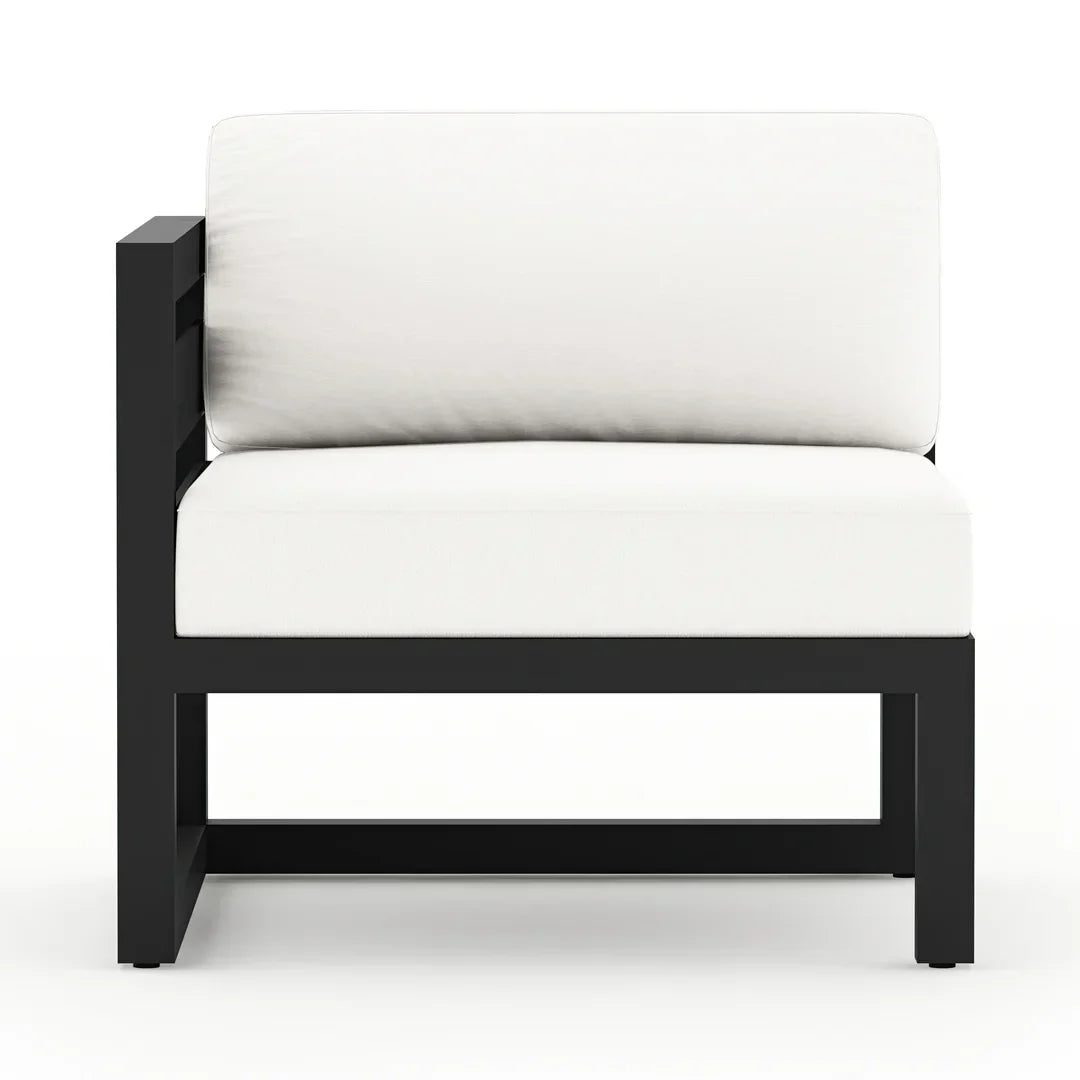 Avion 7 Piece Aluminum Sectional Set#Finish_Black#Fabric_Canvas Natural