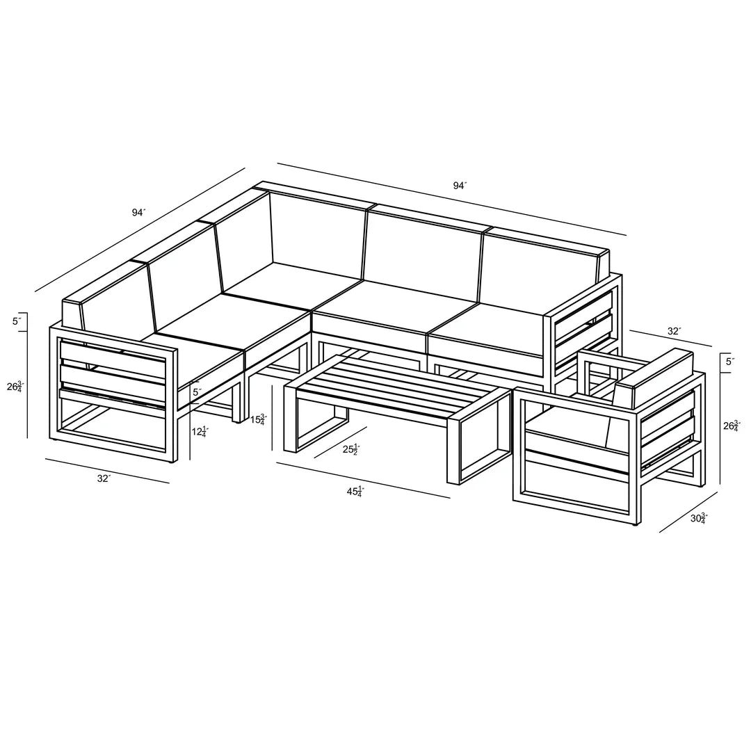 Avion 7 Piece Sectional Set