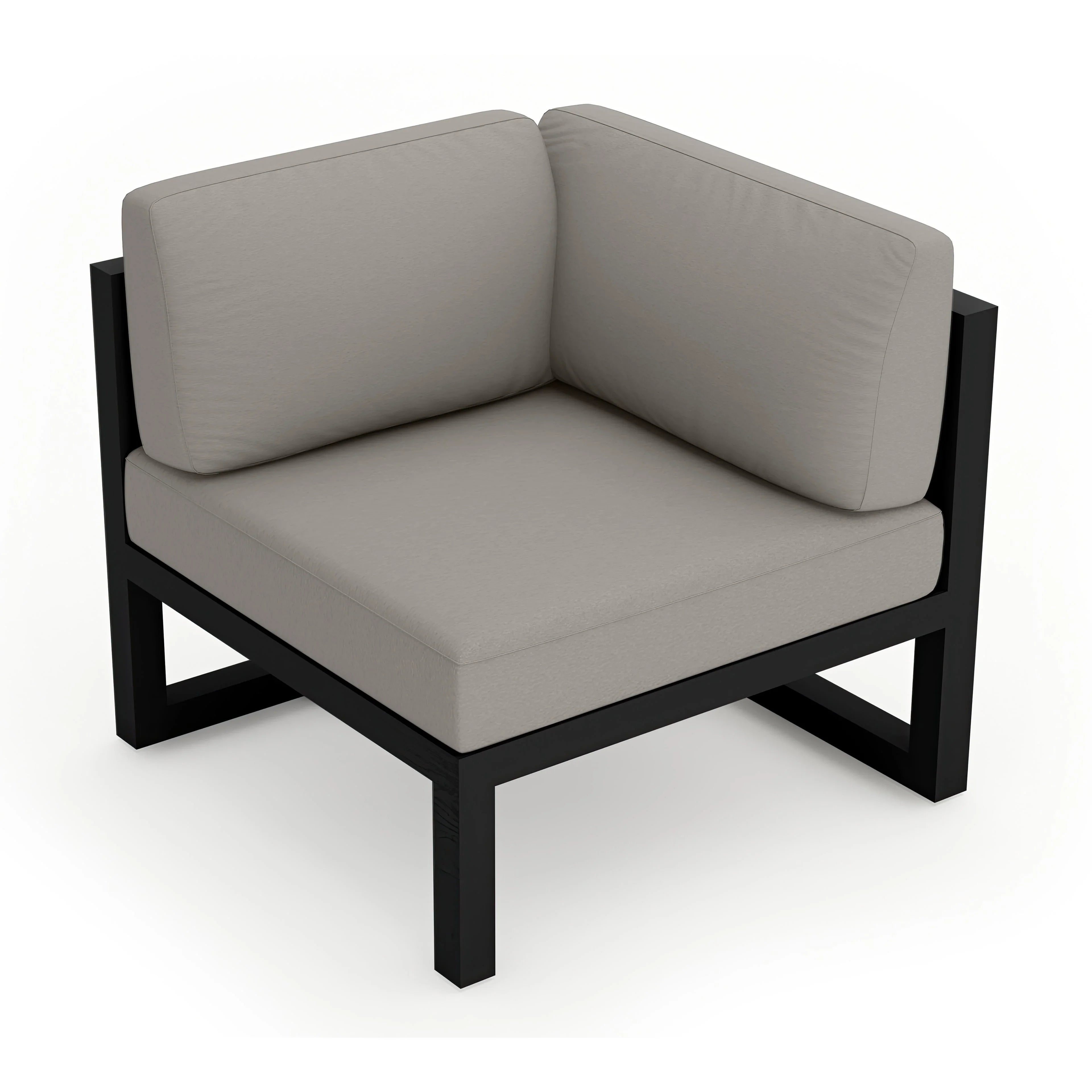 Avion Corner Section#Finish_Black#Fabric_Canvas Charcoal