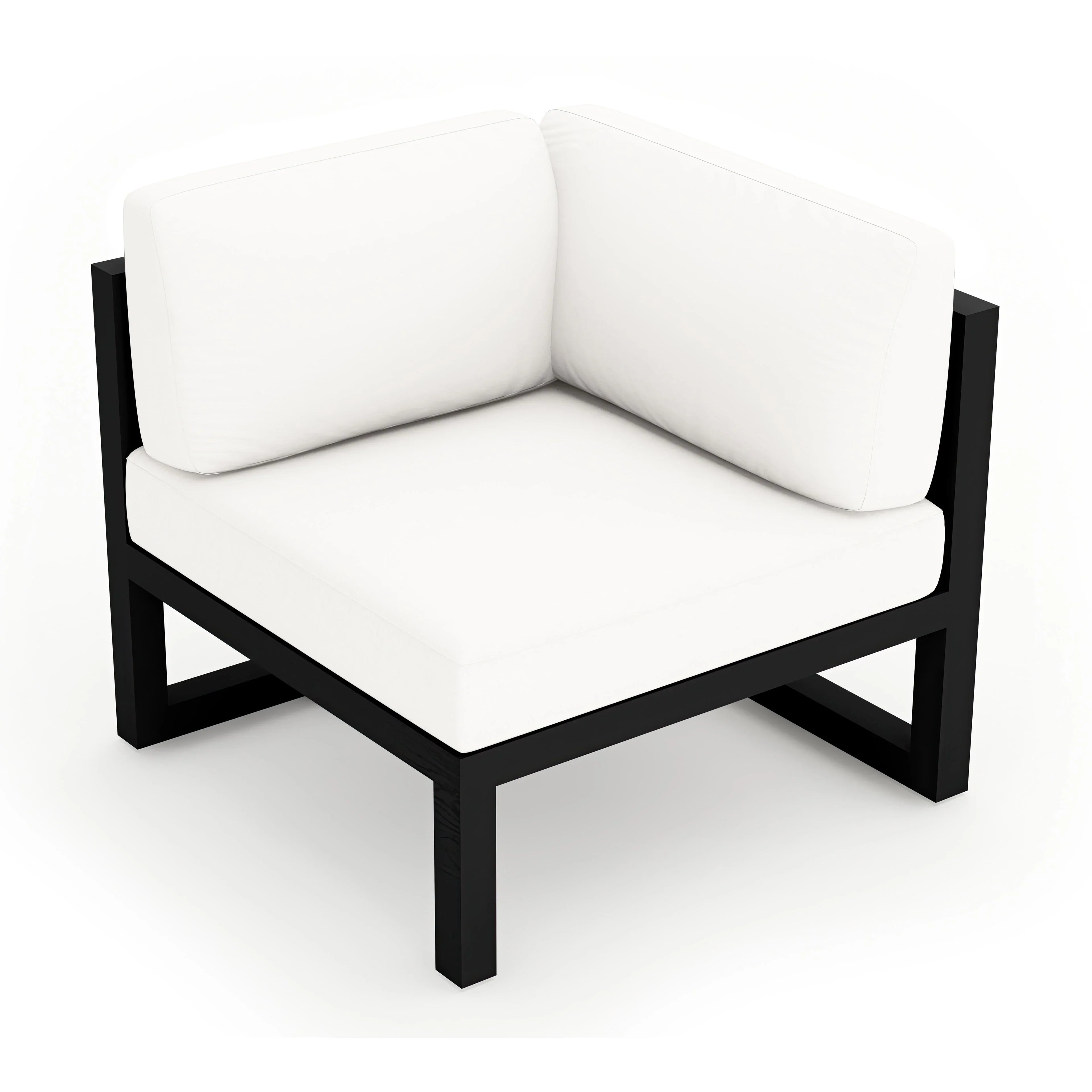 Avion Corner Section#Finish_Black#Fabric_Canvas Natural