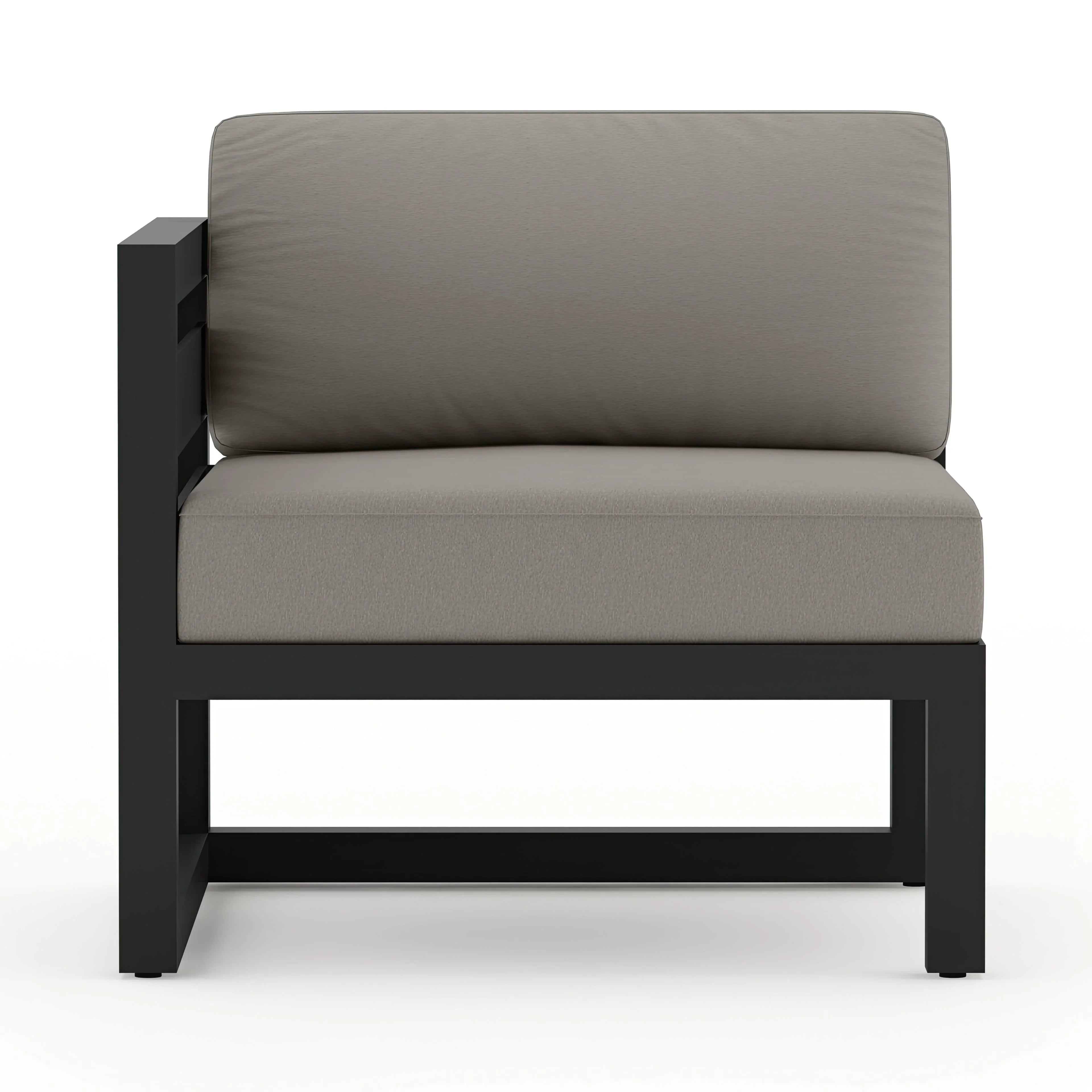 Avion Left Arm Section#Finish_Black#Fabric_Canvas Charcoal