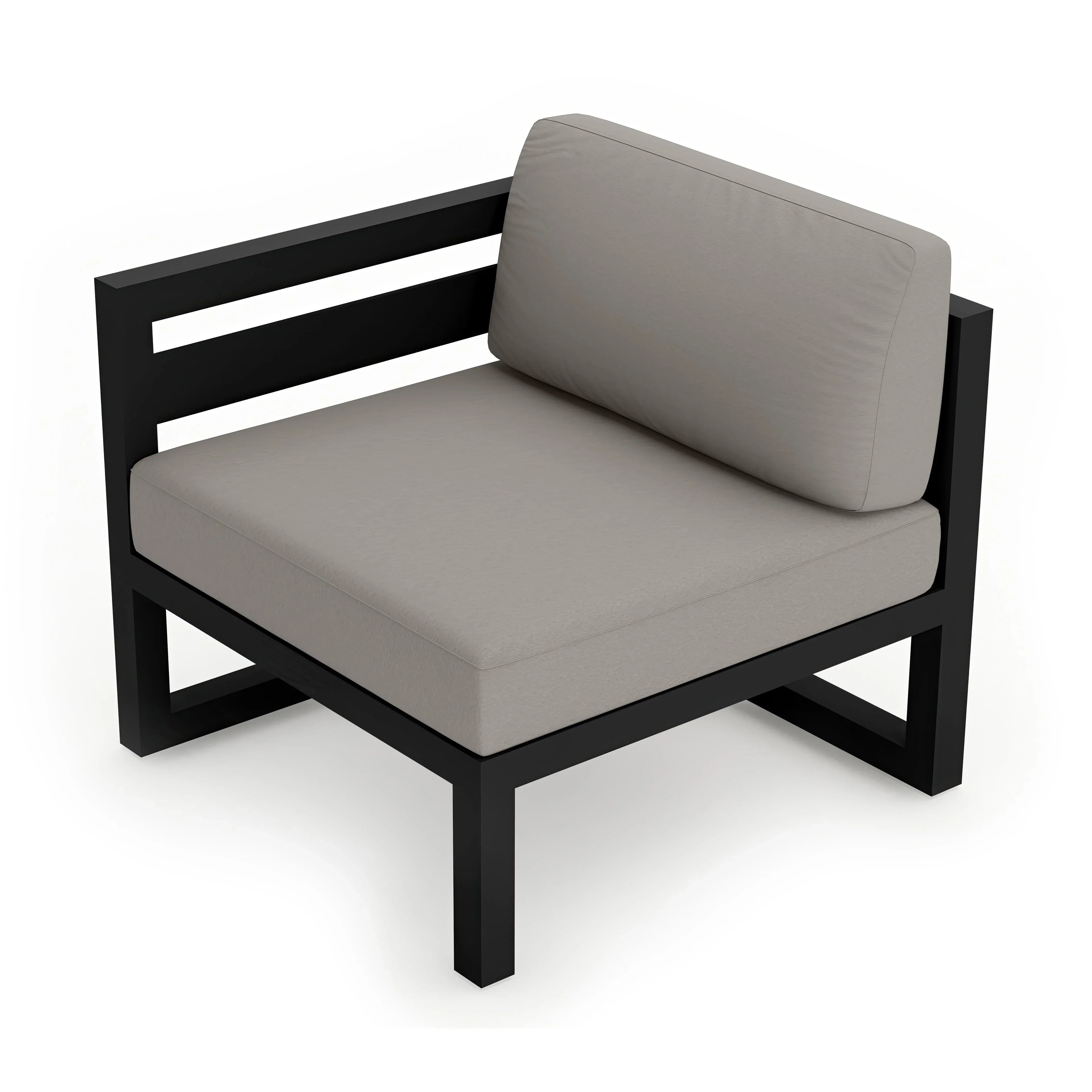 Avion Left Arm Section#Finish_Black#Fabric_Canvas Charcoal