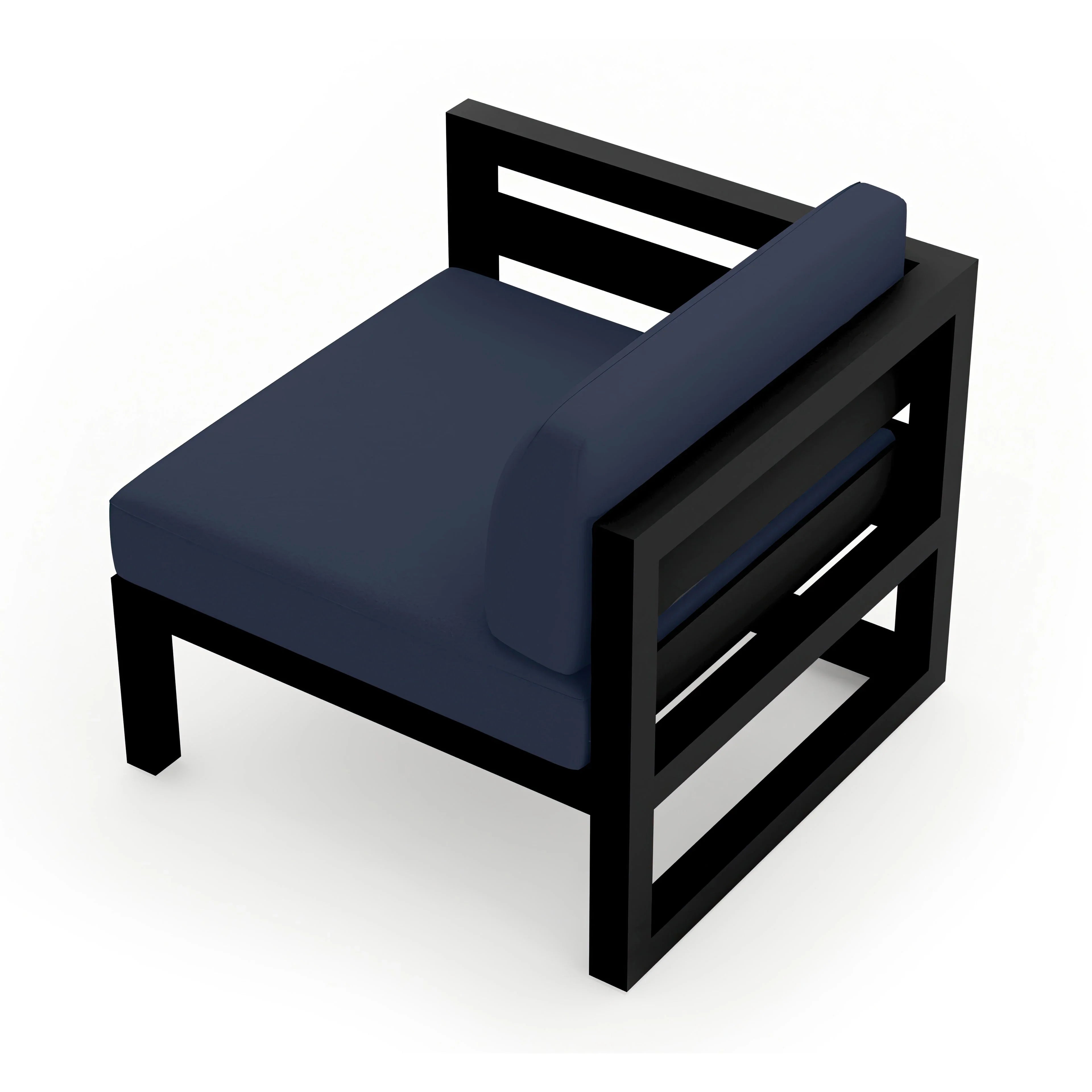 Avion Left Arm Section#Finish_Black#Fabric_Spectrum Indigo