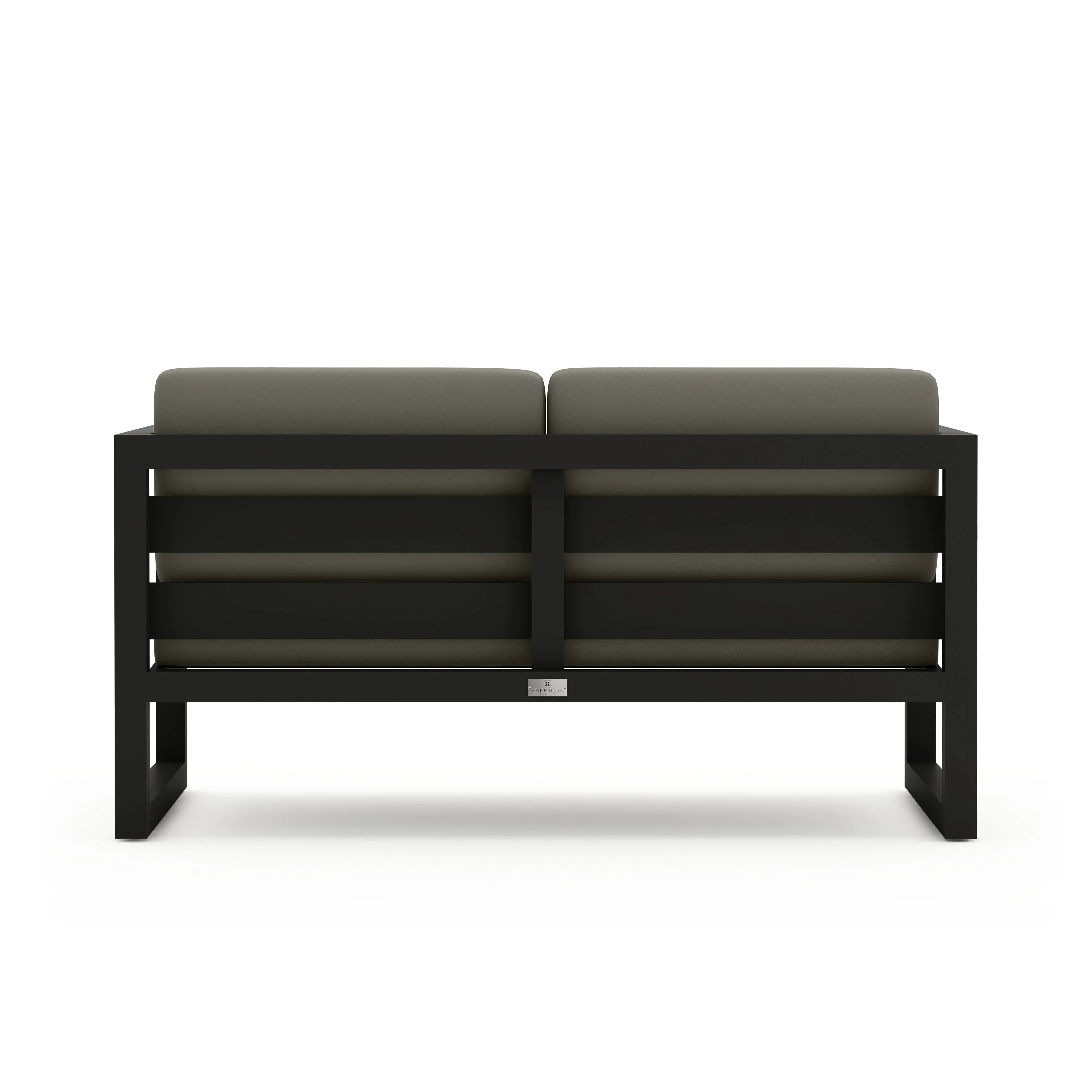 Avion Loveseat#Finish_Black#Fabric_Canvas Charcoal