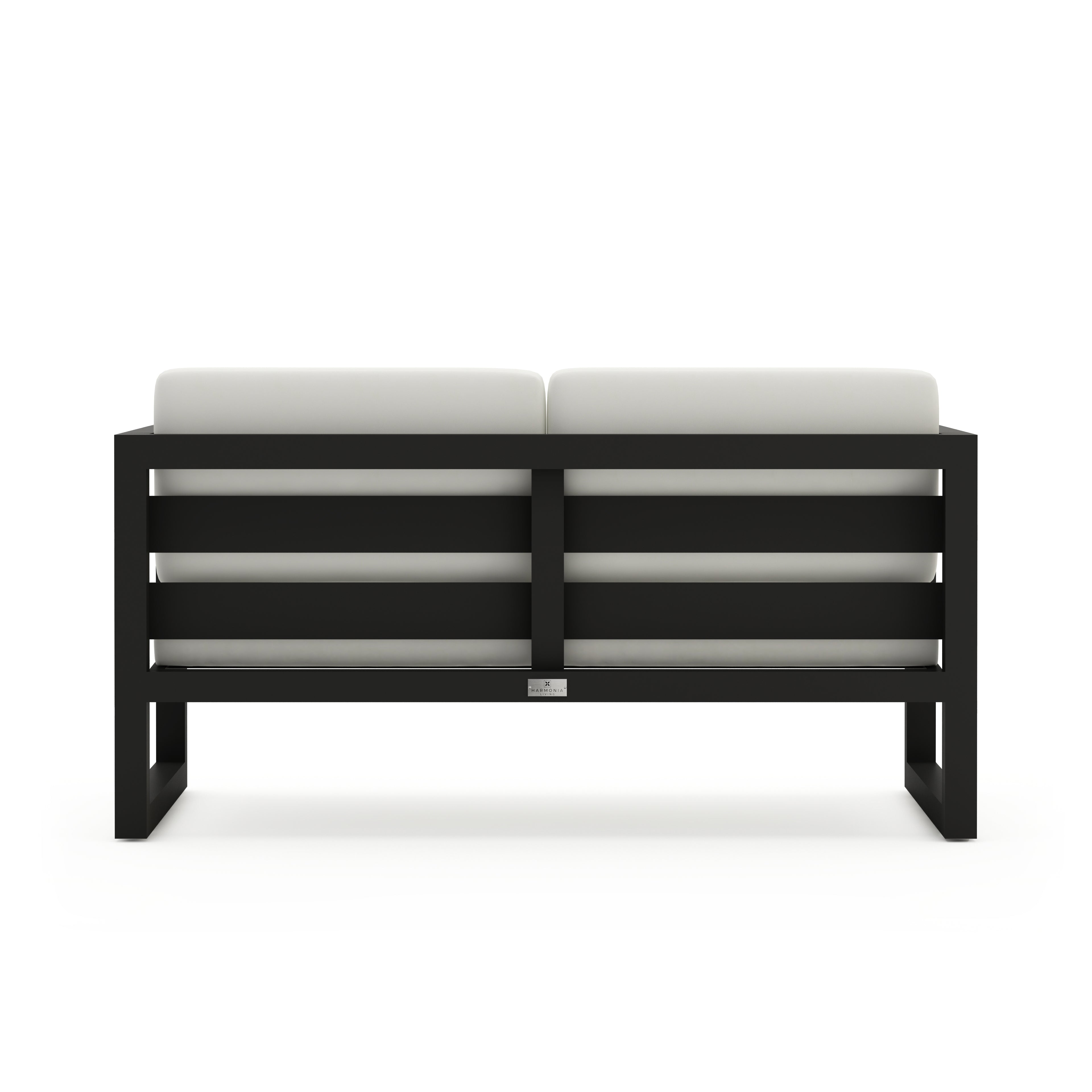 Avion Loveseat#Finish_Black#Fabric_Canvas Natural