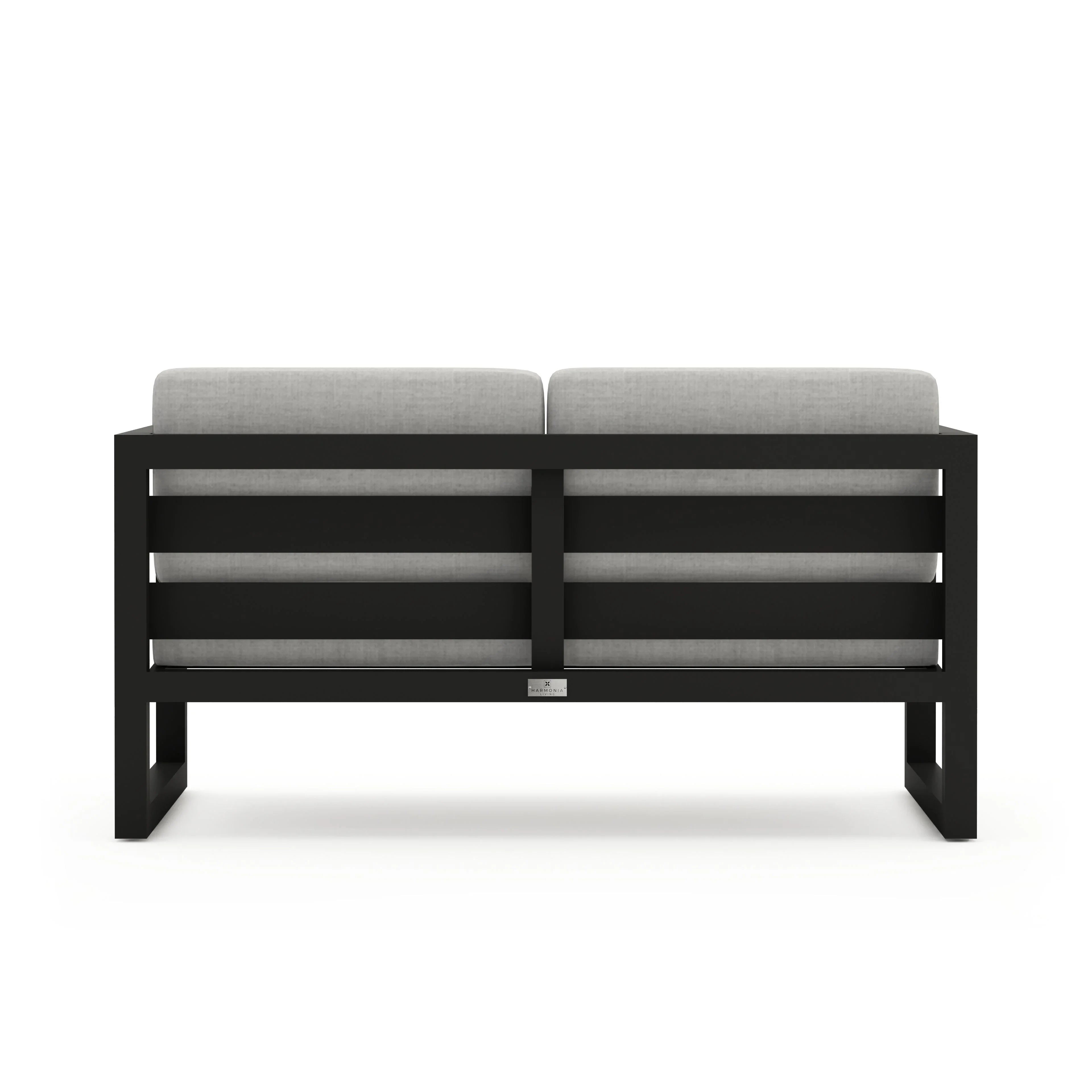 Avion Loveseat#Finish_Black#Fabric_Cast Silver