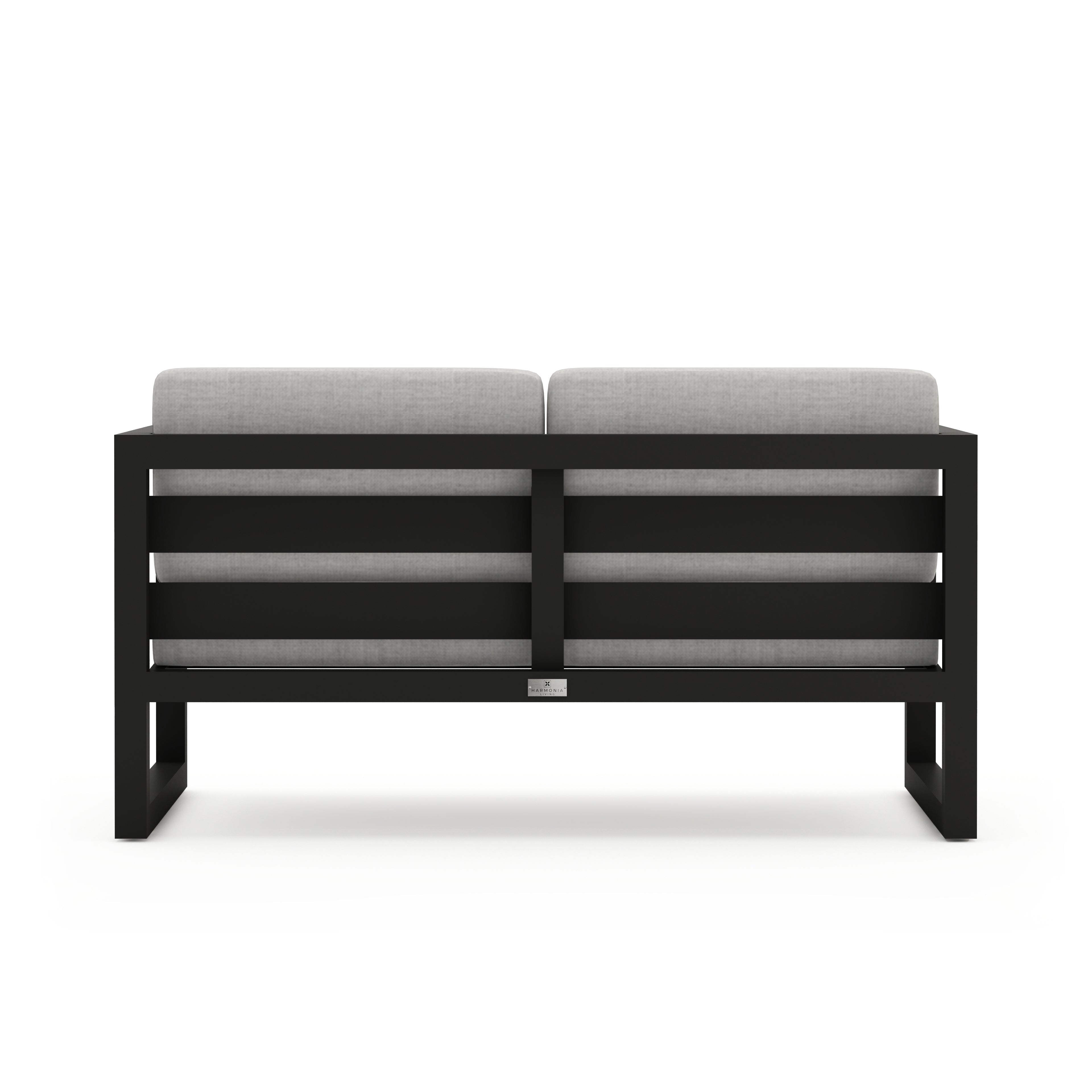 Avion Loveseat#Finish_Black#Fabric_Cast Silver
