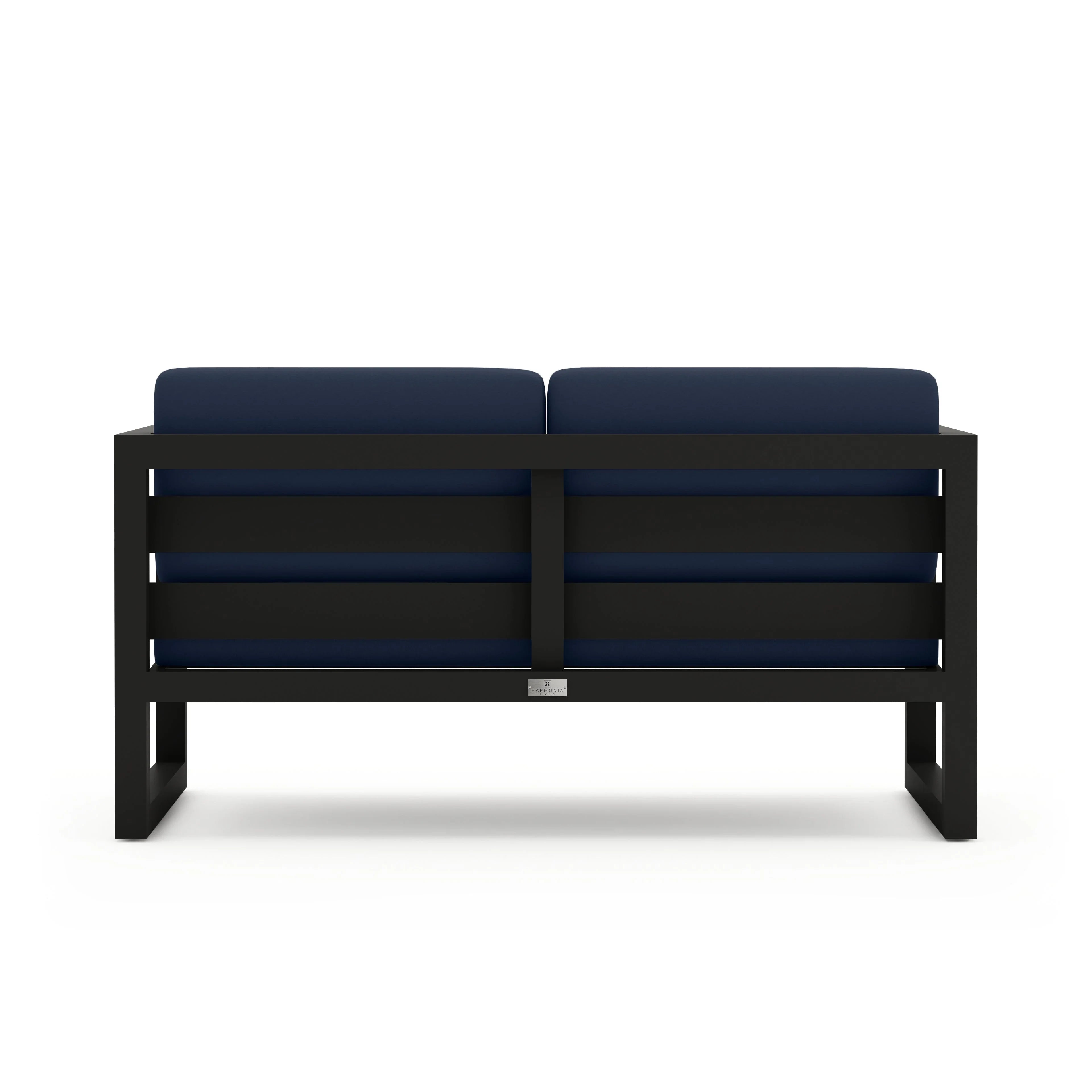 Avion Loveseat#Finish_Black#Fabric_Spectrum Indigo