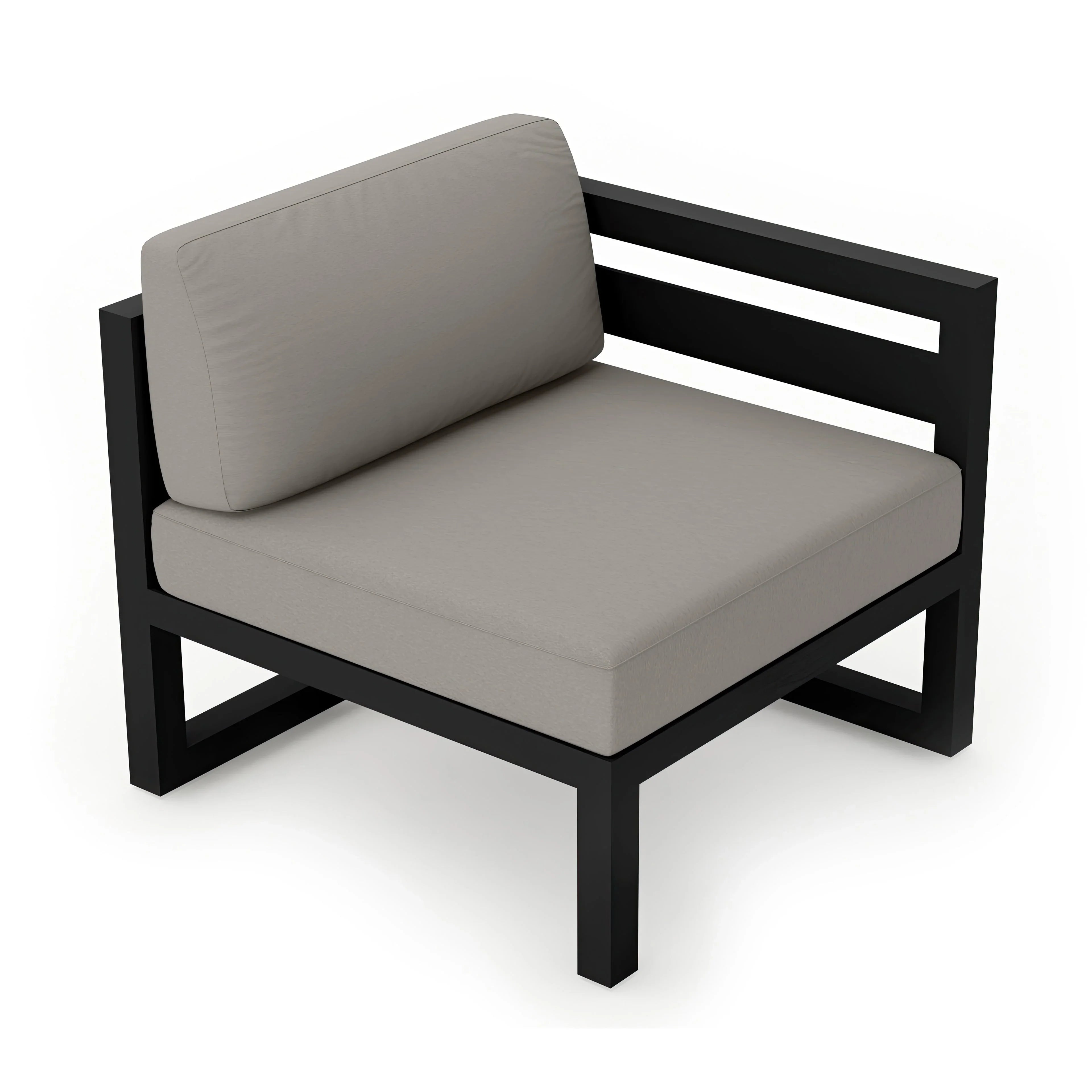 Avion Right Arm Section#Finish_Black#Fabric_Canvas Charcoal