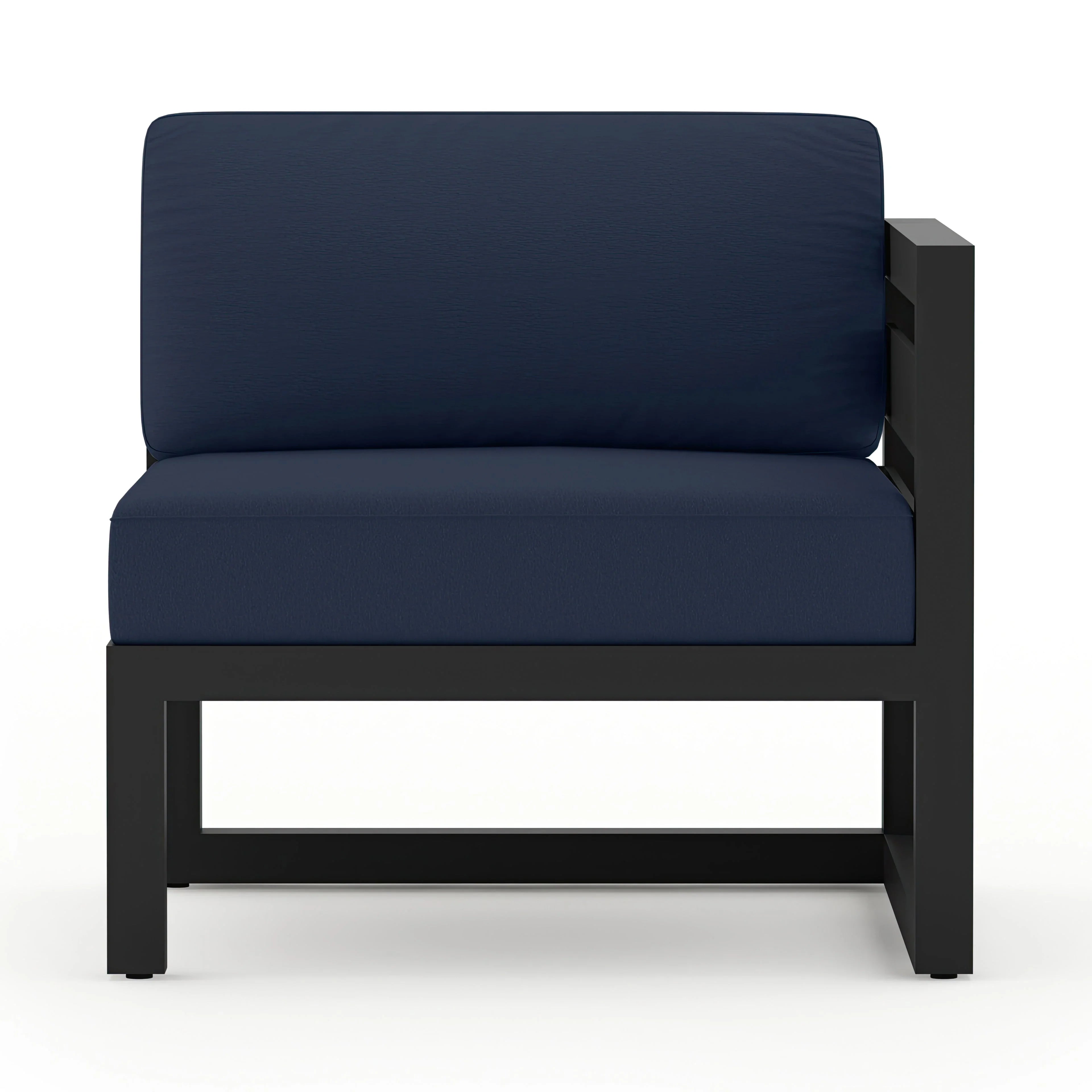 Avion Right Arm Section#Finish_Black#Fabric_Spectrum Indigo