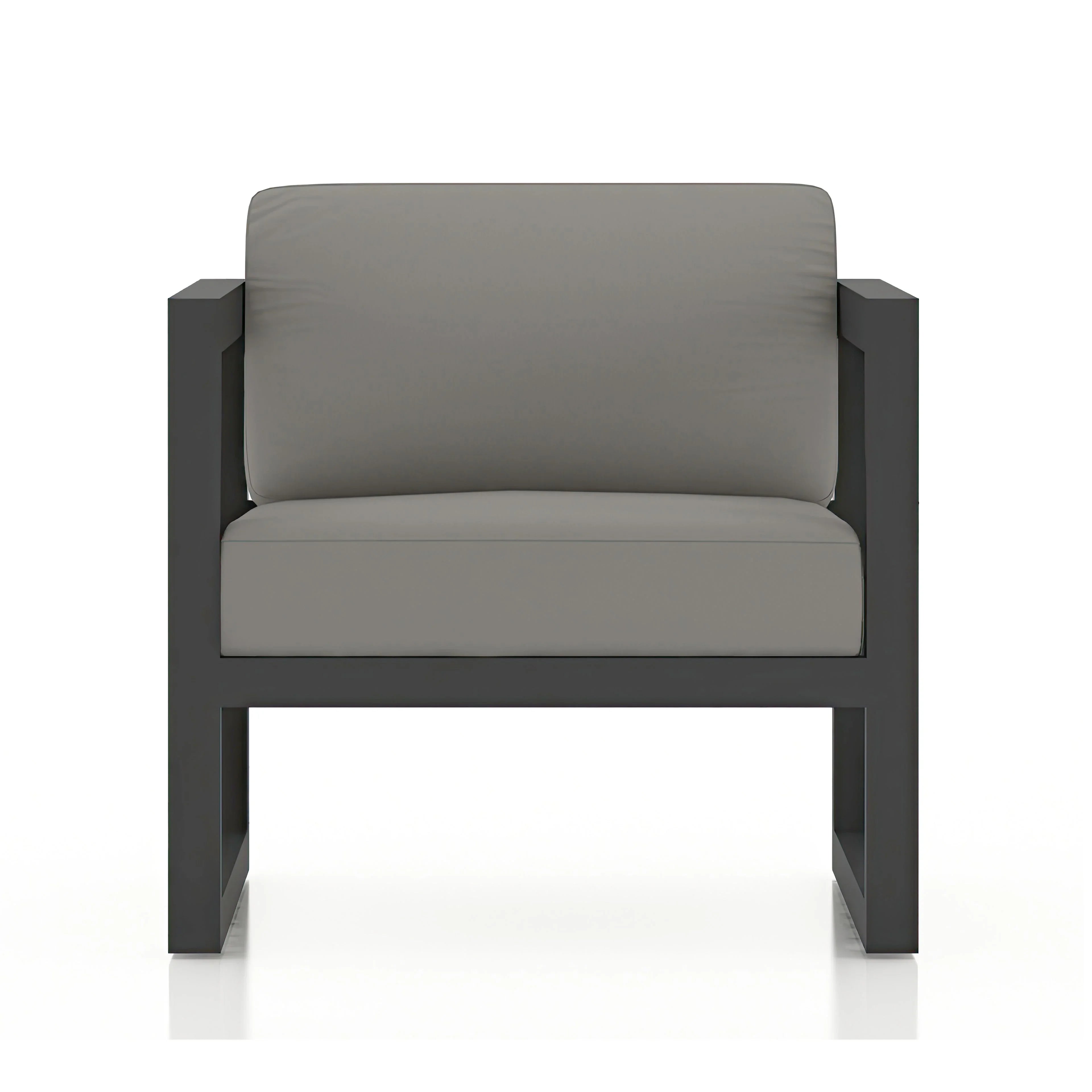 Avion 3 Piece Aluminum Sofa Loveseat Set#Finish_Slate#Fabric_Canvas Charcoal