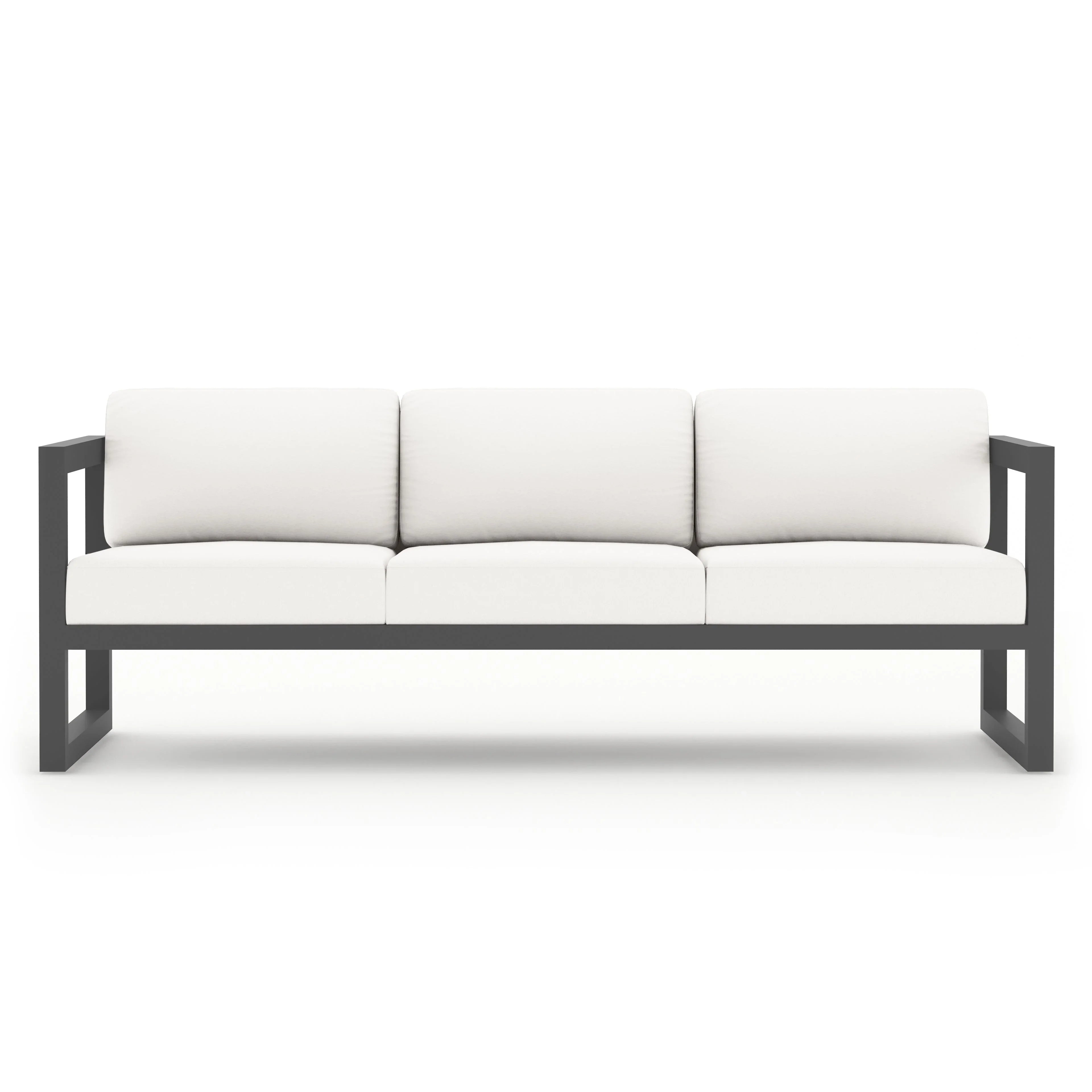 Avion 3 Piece Aluminum Sofa Loveseat Set#Finish_Slate#Fabric_Canvas Natural