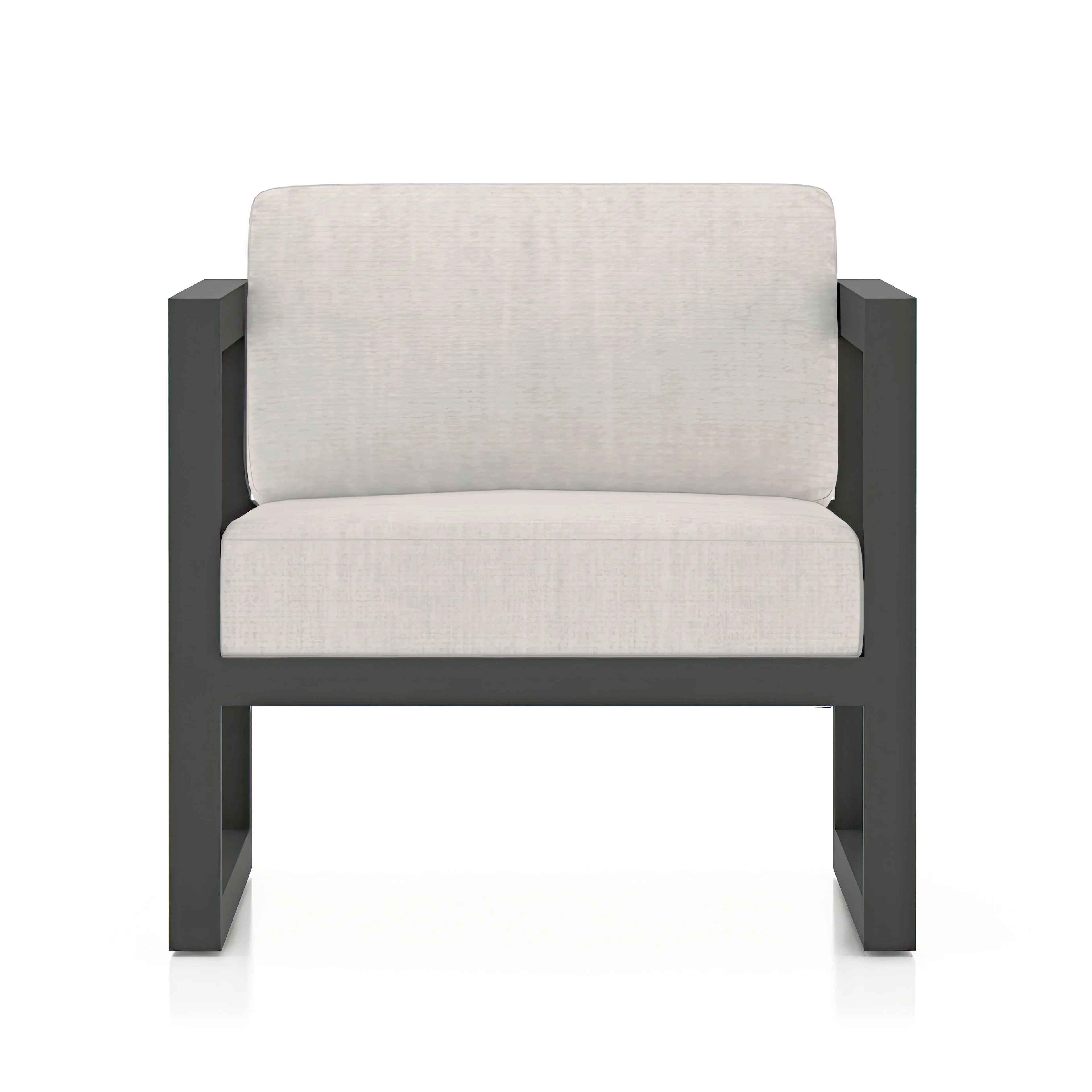 Avion 3 Piece Aluminum Sofa Loveseat Set#Finish_Slate#Fabric_Cast Silver