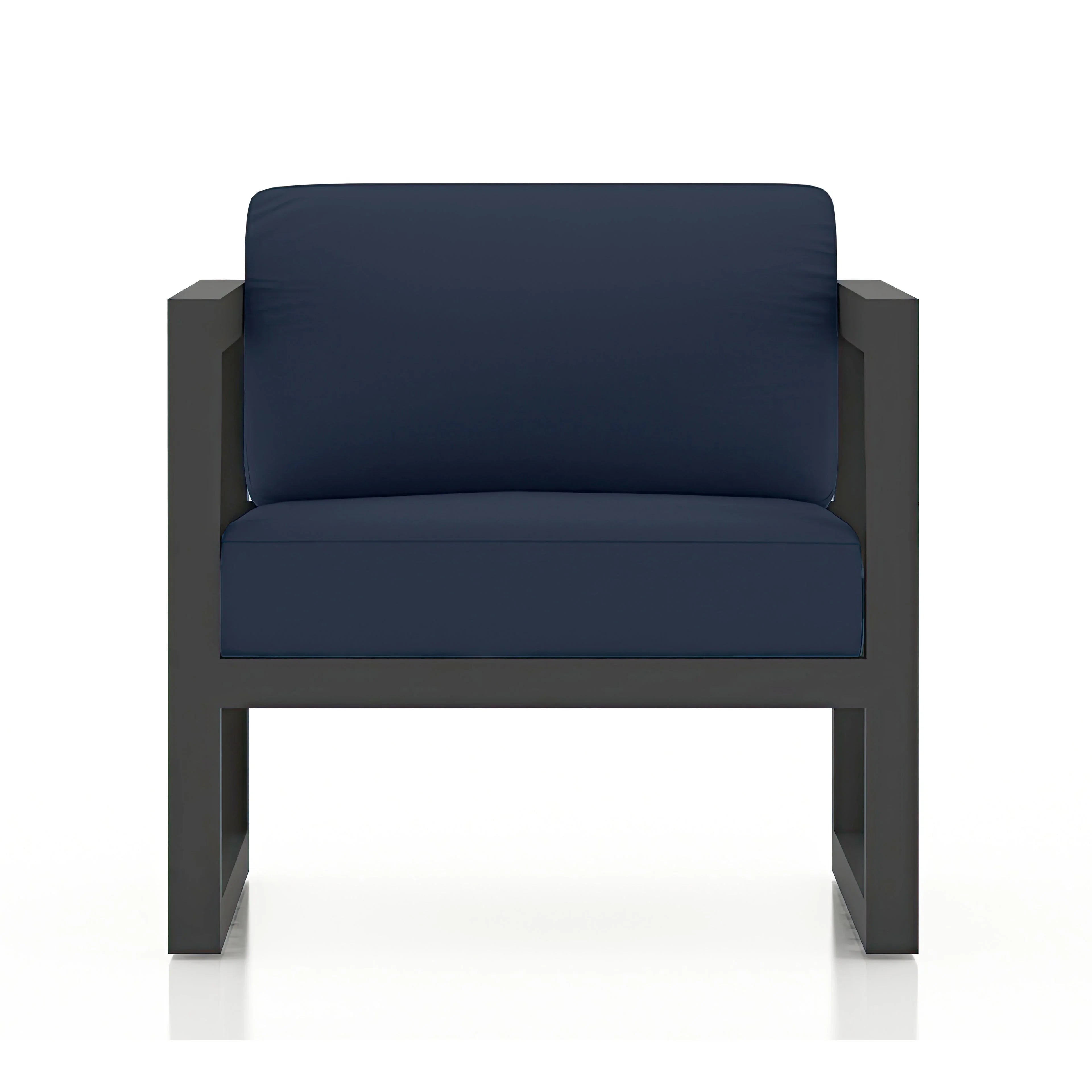 Avion 3 Piece Aluminum Sofa Loveseat Set#Finish_Slate#Fabric_Spectrum Indigo
