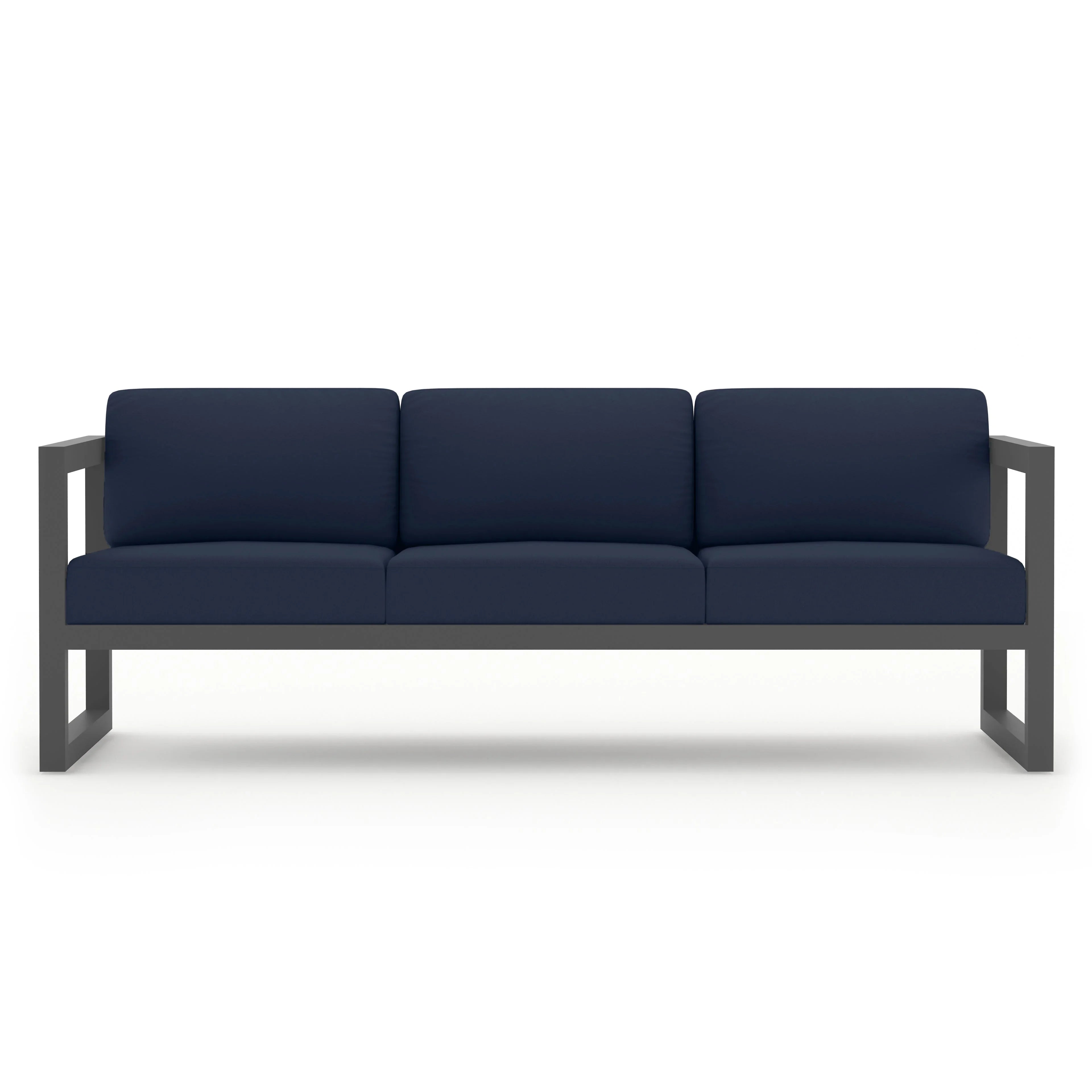 Avion 3 Piece Aluminum Sofa Loveseat Set#Finish_Slate#Fabric_Spectrum Indigo