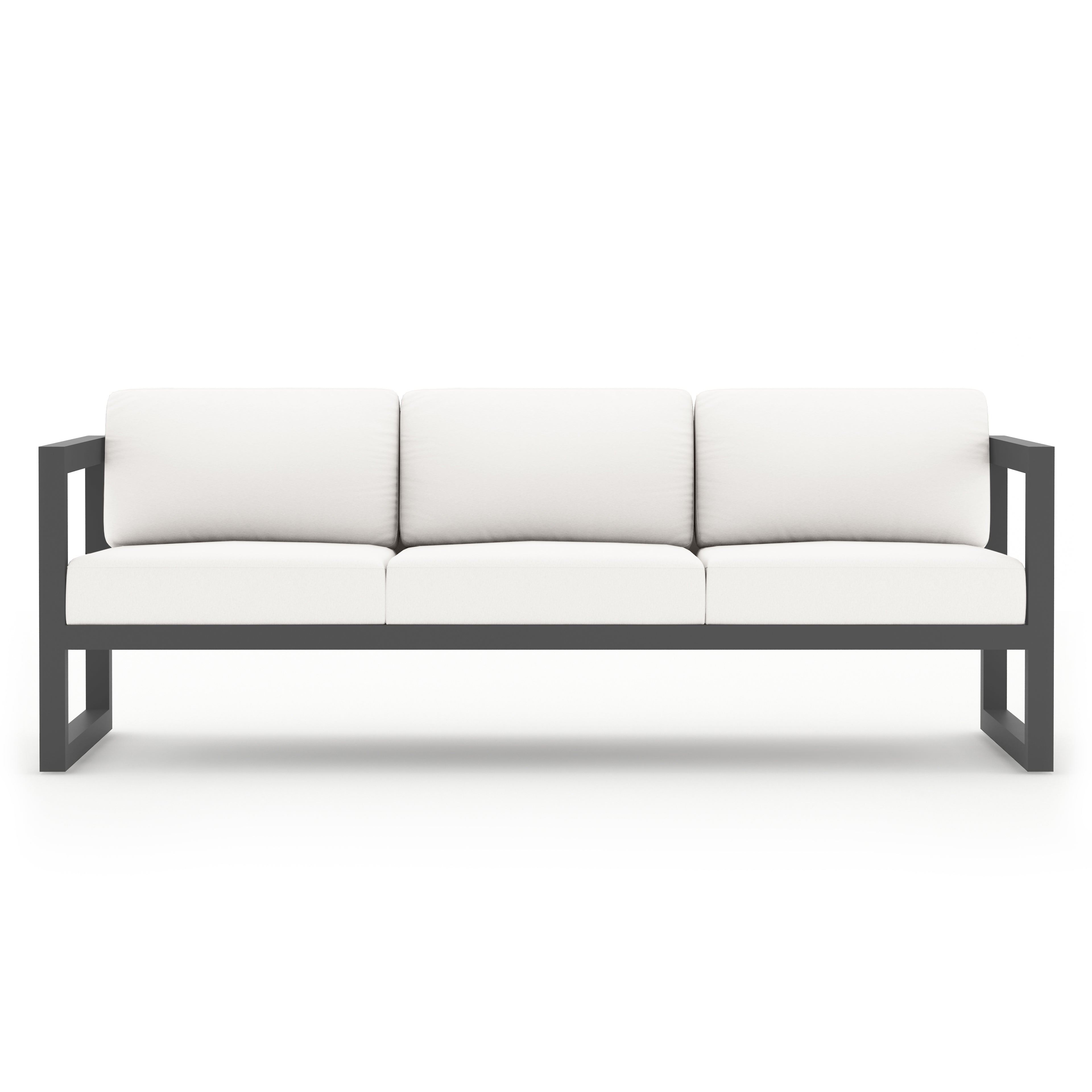 Avion 3 Piece Aluminum Sofa Set#Finish_Slate#Fabric_Canvas Natural