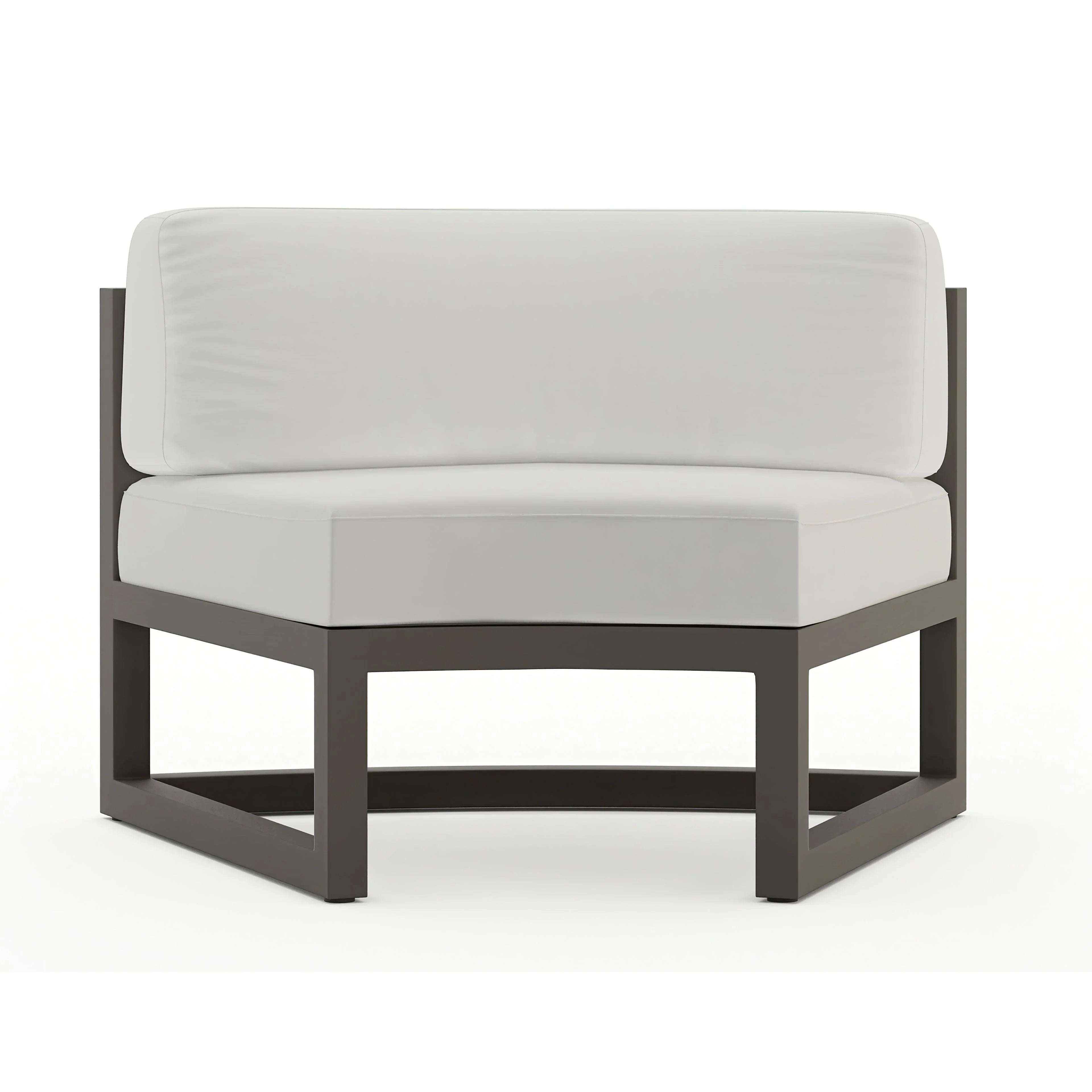 Avion 4 Piece Aluminum Curve Sectional Set#Finish_Slate#Fabric_Canvas Natural
