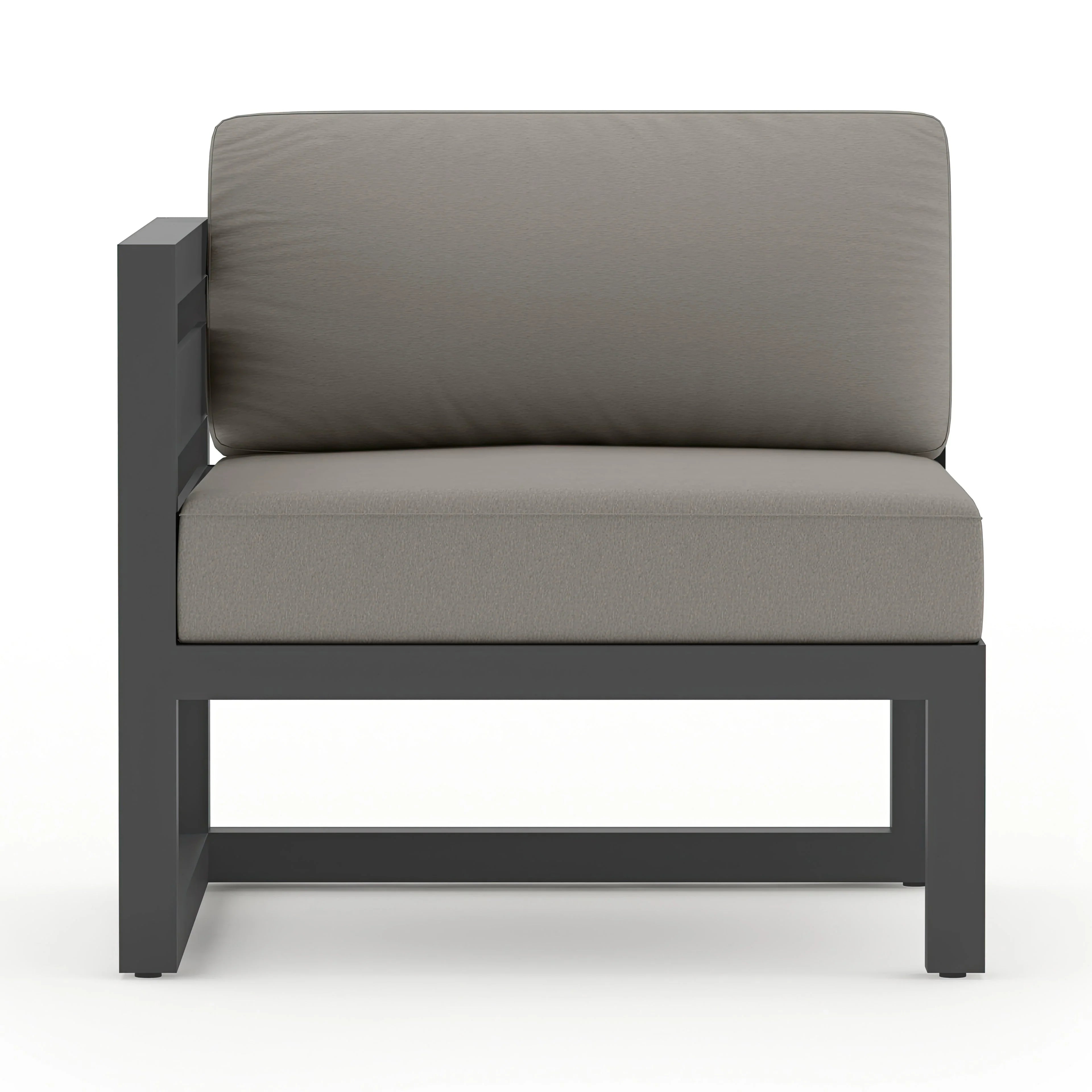 Avion 4 Piece Aluminum Sectional Set#Finish_Slate#Fabric_Canvas Charcoal