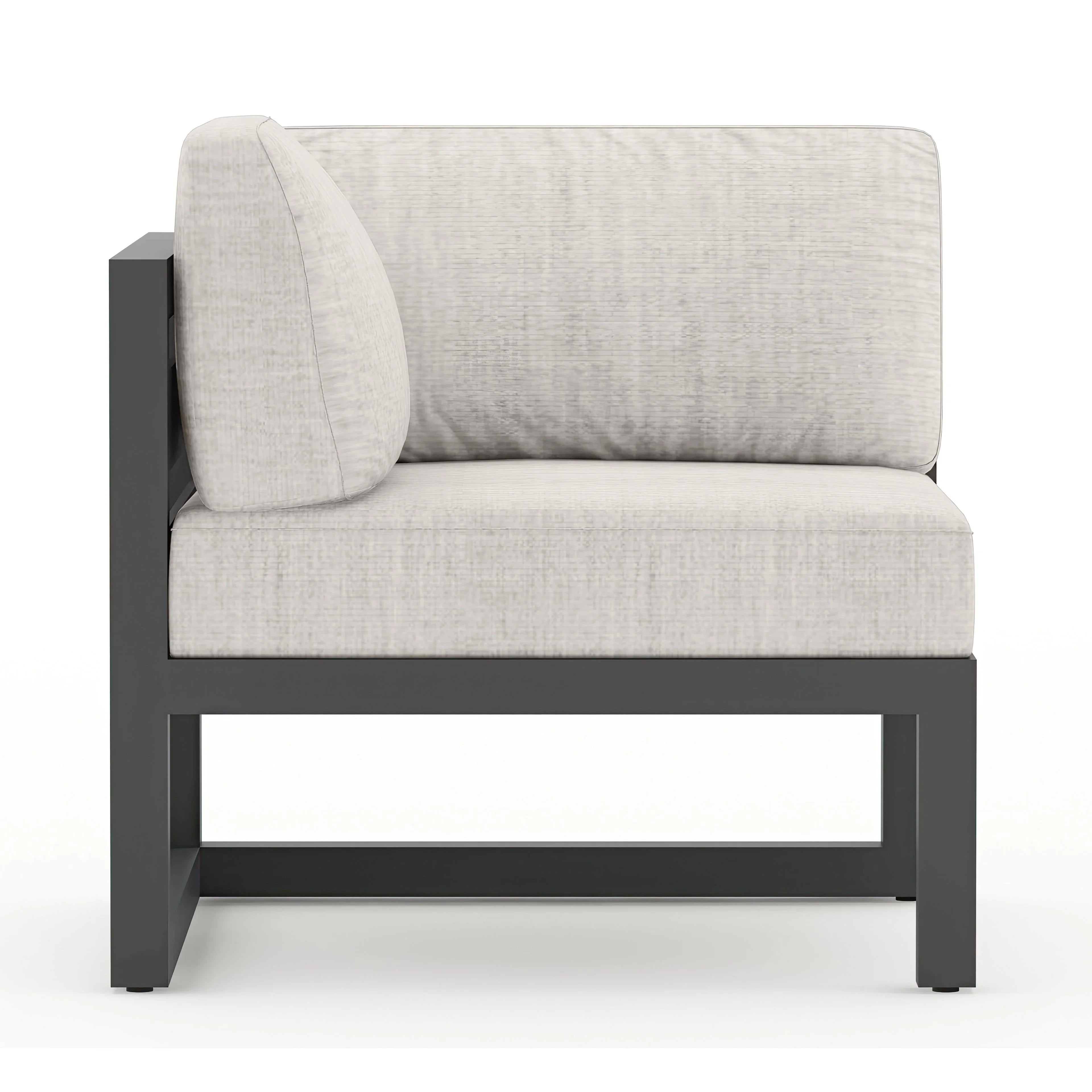 Avion 5 Piece Aluminum Sectional Set#Finish_Slate#Fabric_Cast Silver