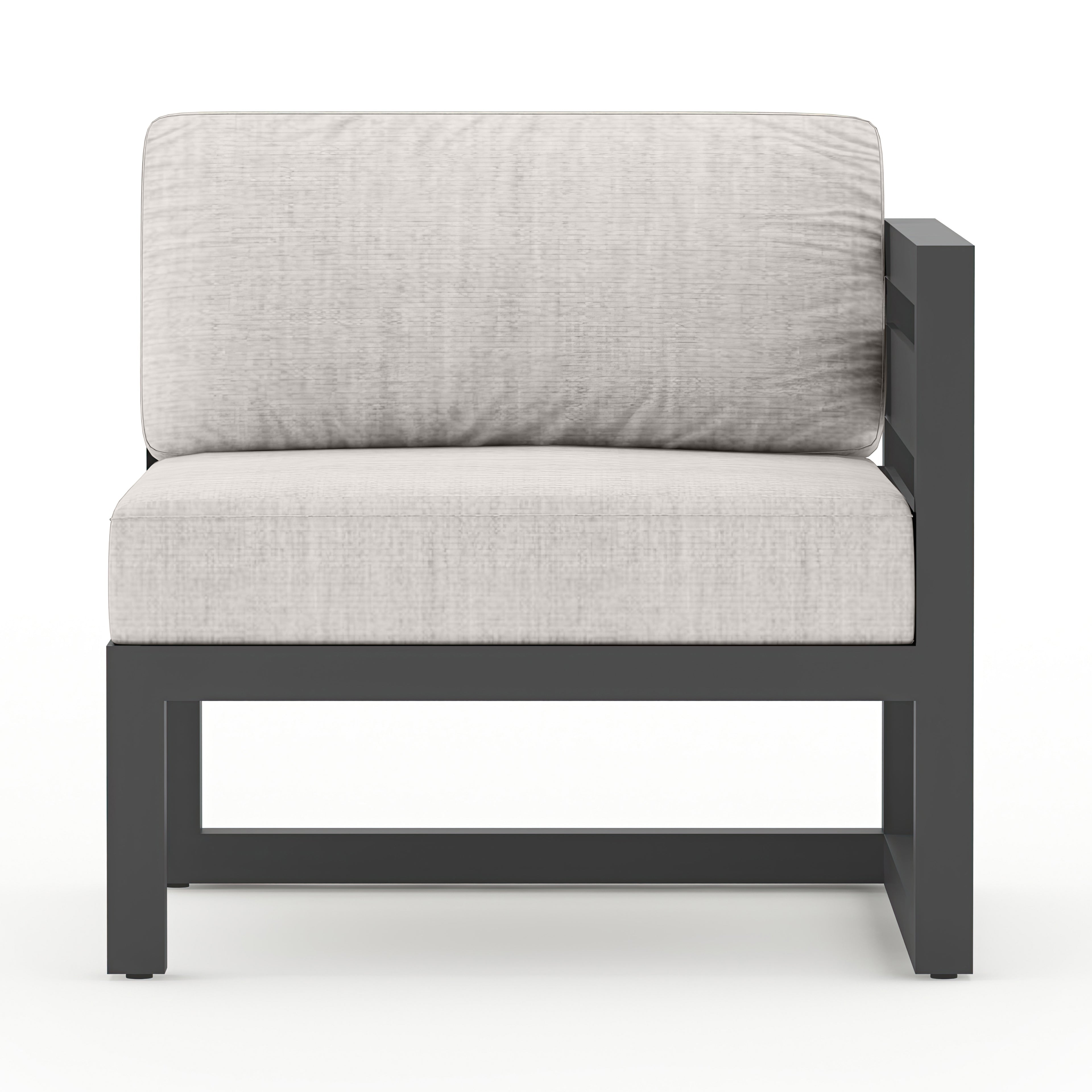 Avion 5 Piece Aluminum Sectional Set#Finish_Slate#Fabric_Cast Silver