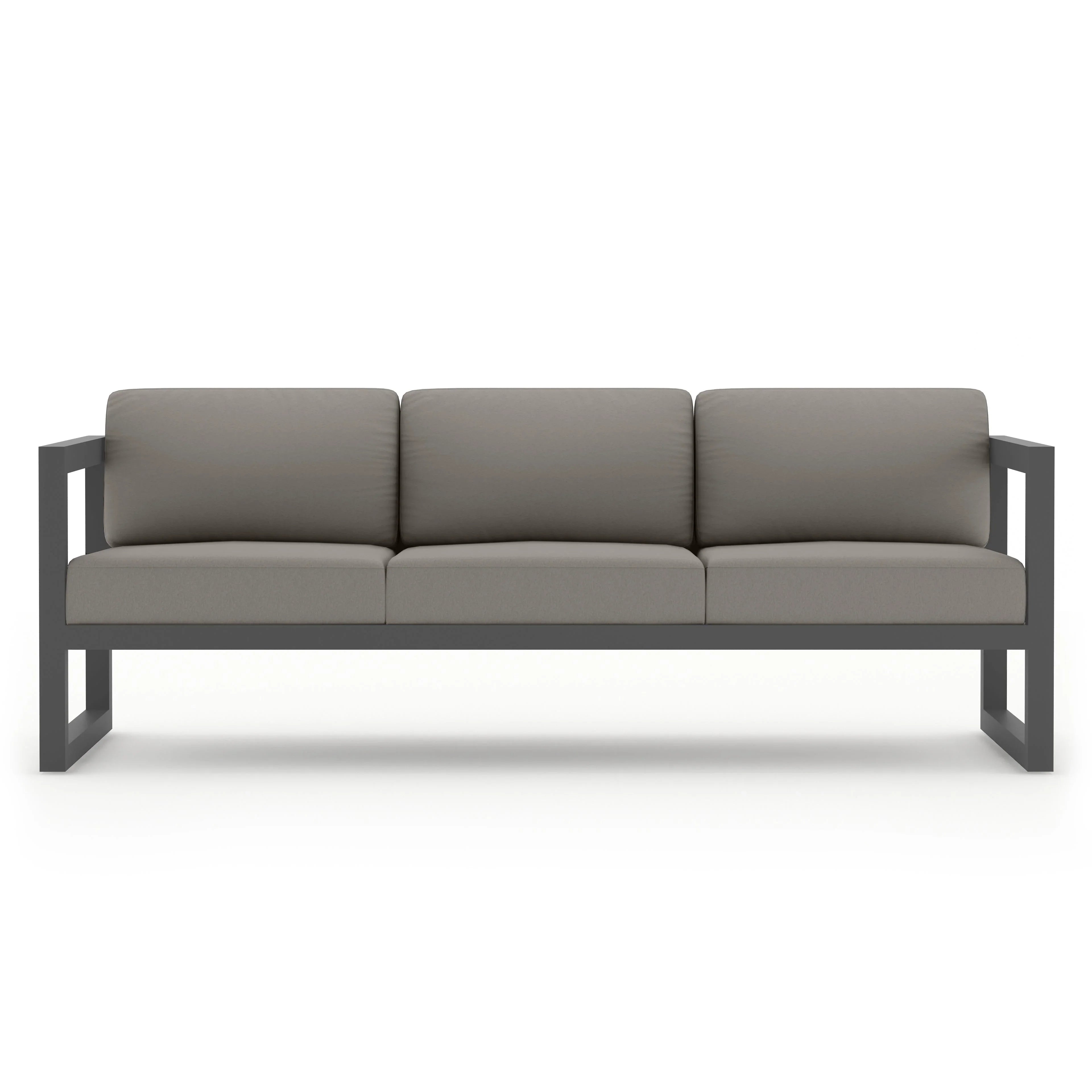 Avion 5 Piece Aluminum Sofa Set#Finish_Slate#Fabric_Canvas Charcoal