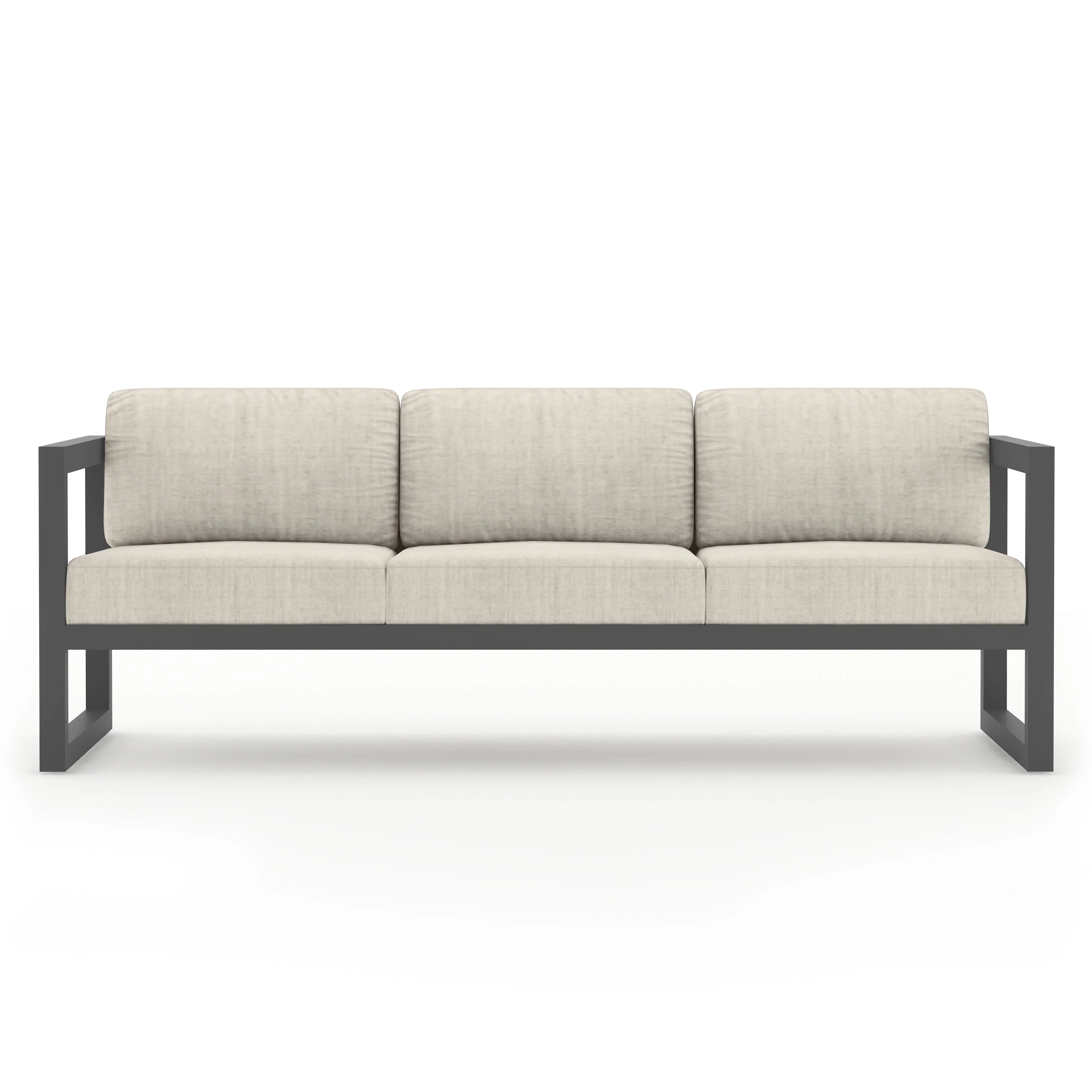 Avion 5 Piece Aluminum Sofa Set#Finish_Slate#Fabric_Cast Silver
