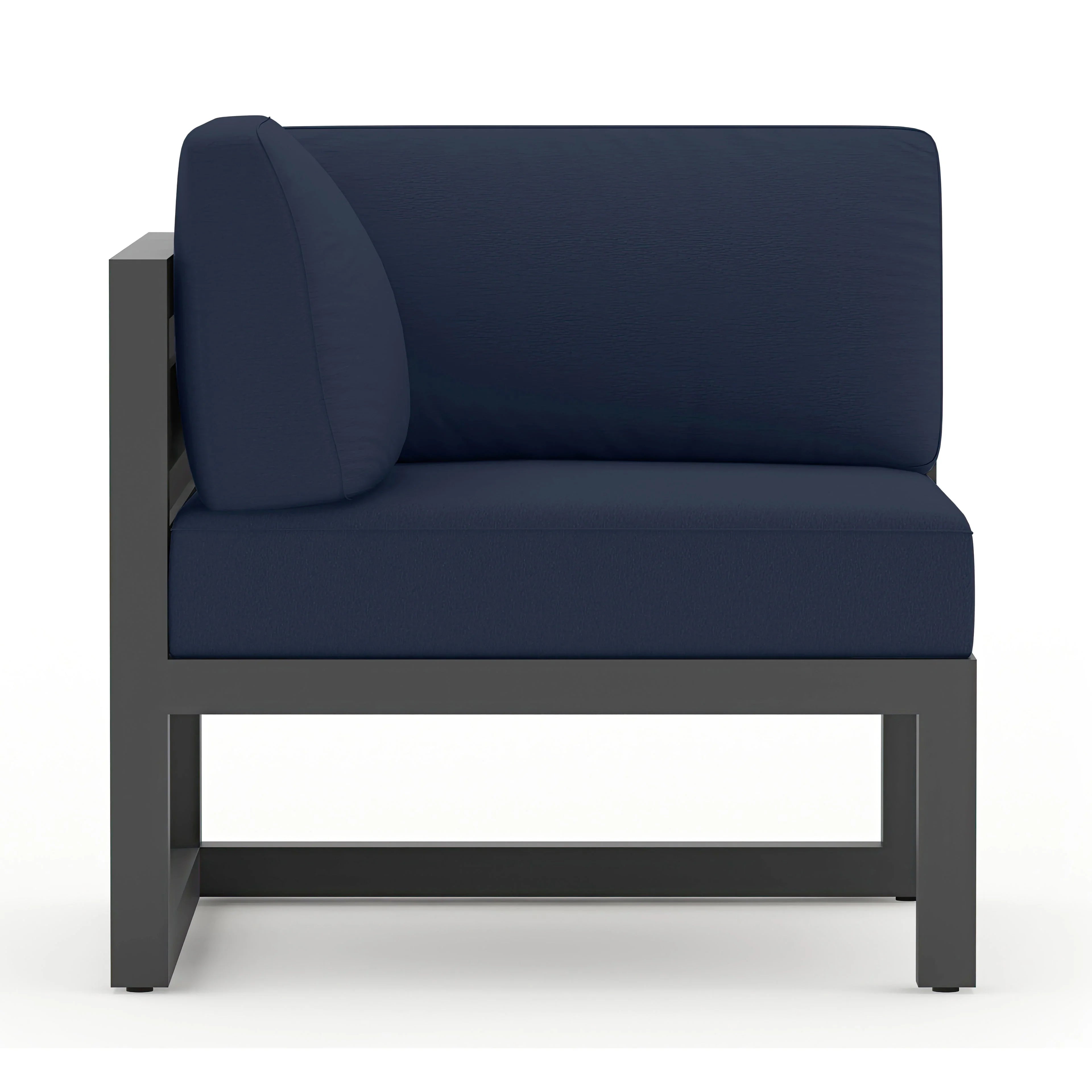 Avion 6 Piece Aluminum Sectional Set#Finish_Slate#Fabric_Spectrum Indigo