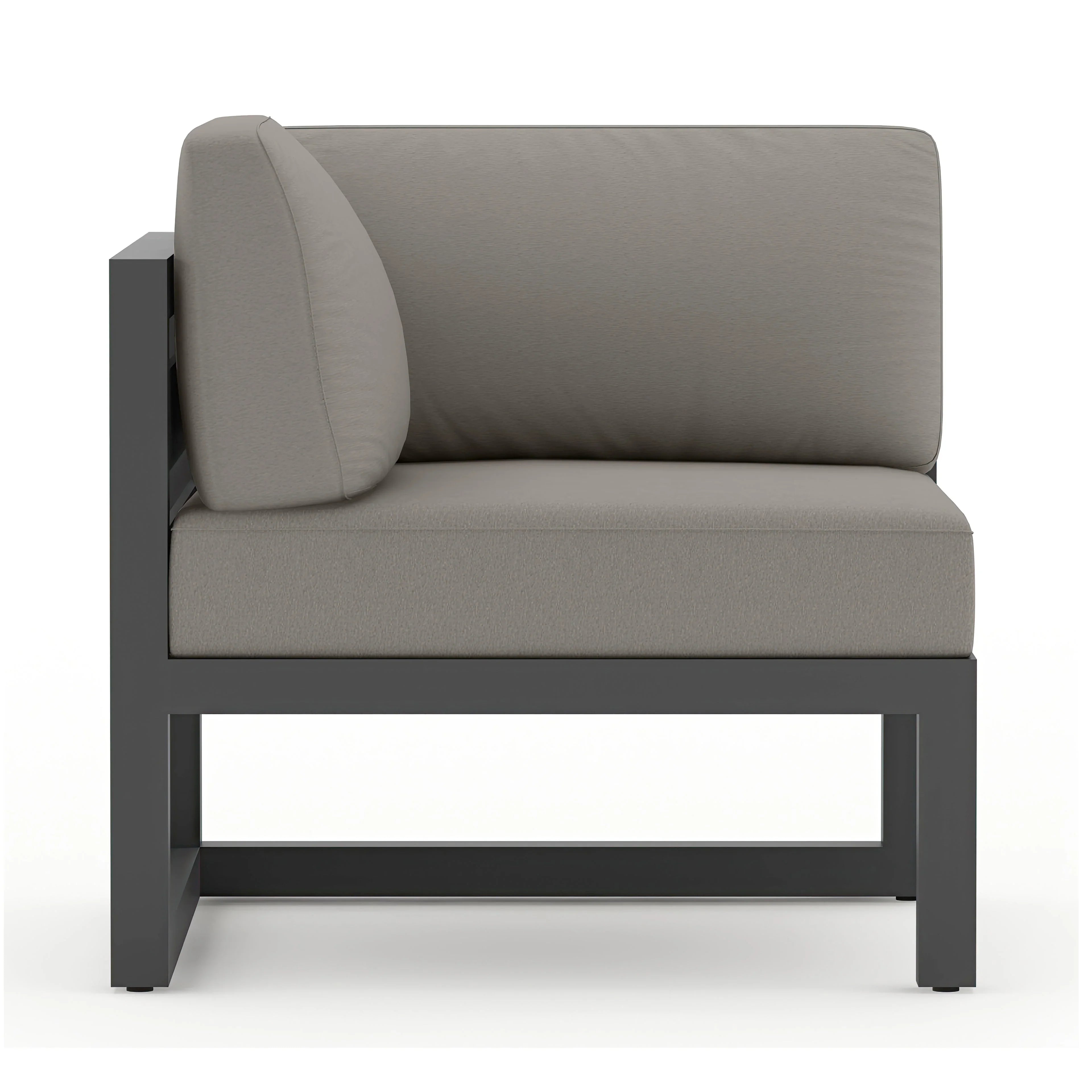 Avion 8 Piece Aluminum Sectional Set#Finish_Slate#Fabric_Canvas Charcoal